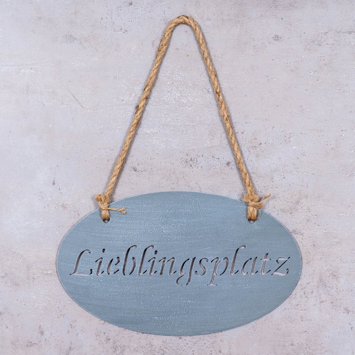 Levandeo® Metallbild, Lieblingsplatz Schild 30x18cm Garten-Deko günstig online kaufen