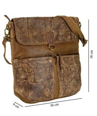 Sunsa Umhängetasche Leder Tasche für Damen, Schultertasche/ Crossbody Bag in Vintage Retro Design., echt Leder