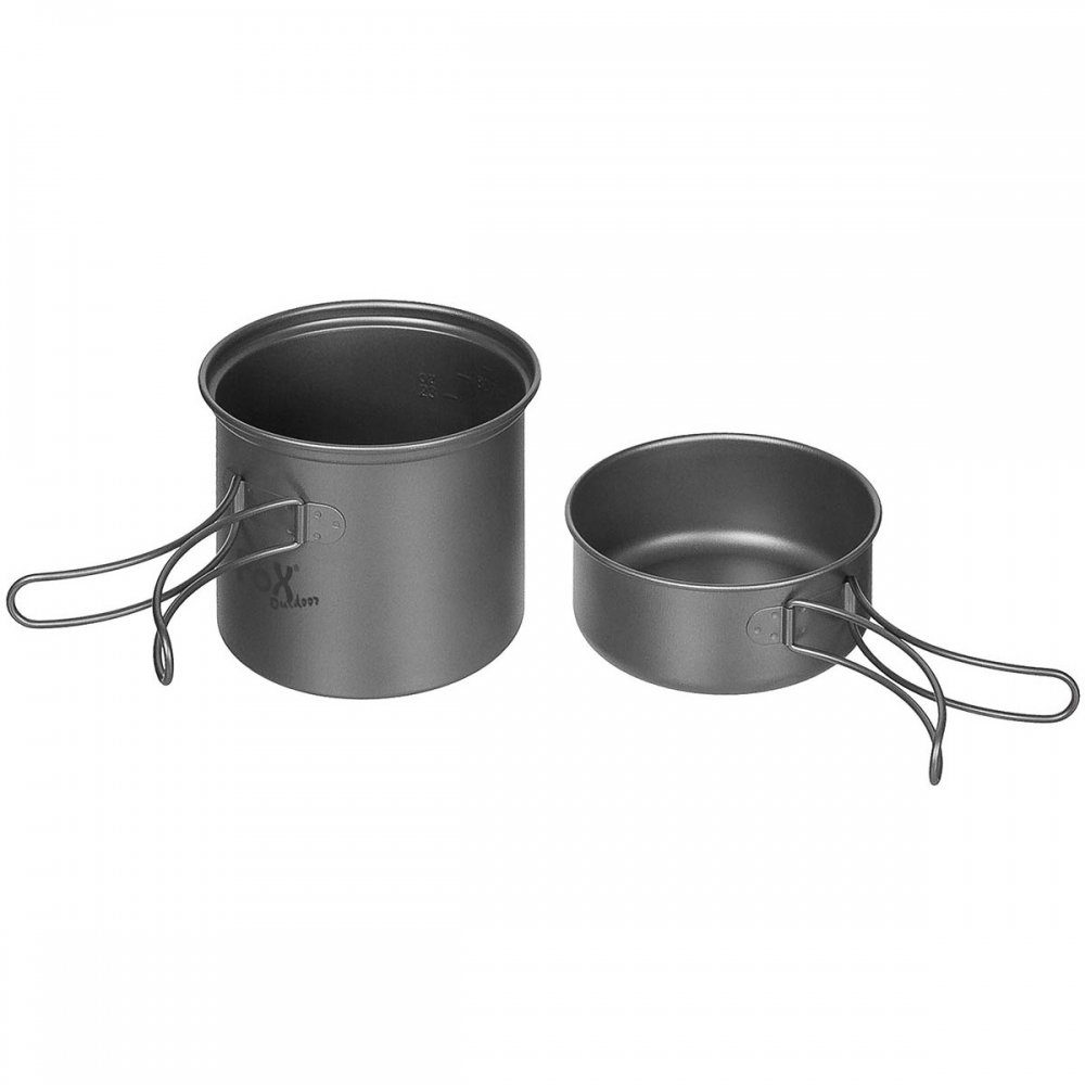 FoxOutdoor Kochtopf Kochgeschirr, Titan, Topf, Pfanne, (Set)