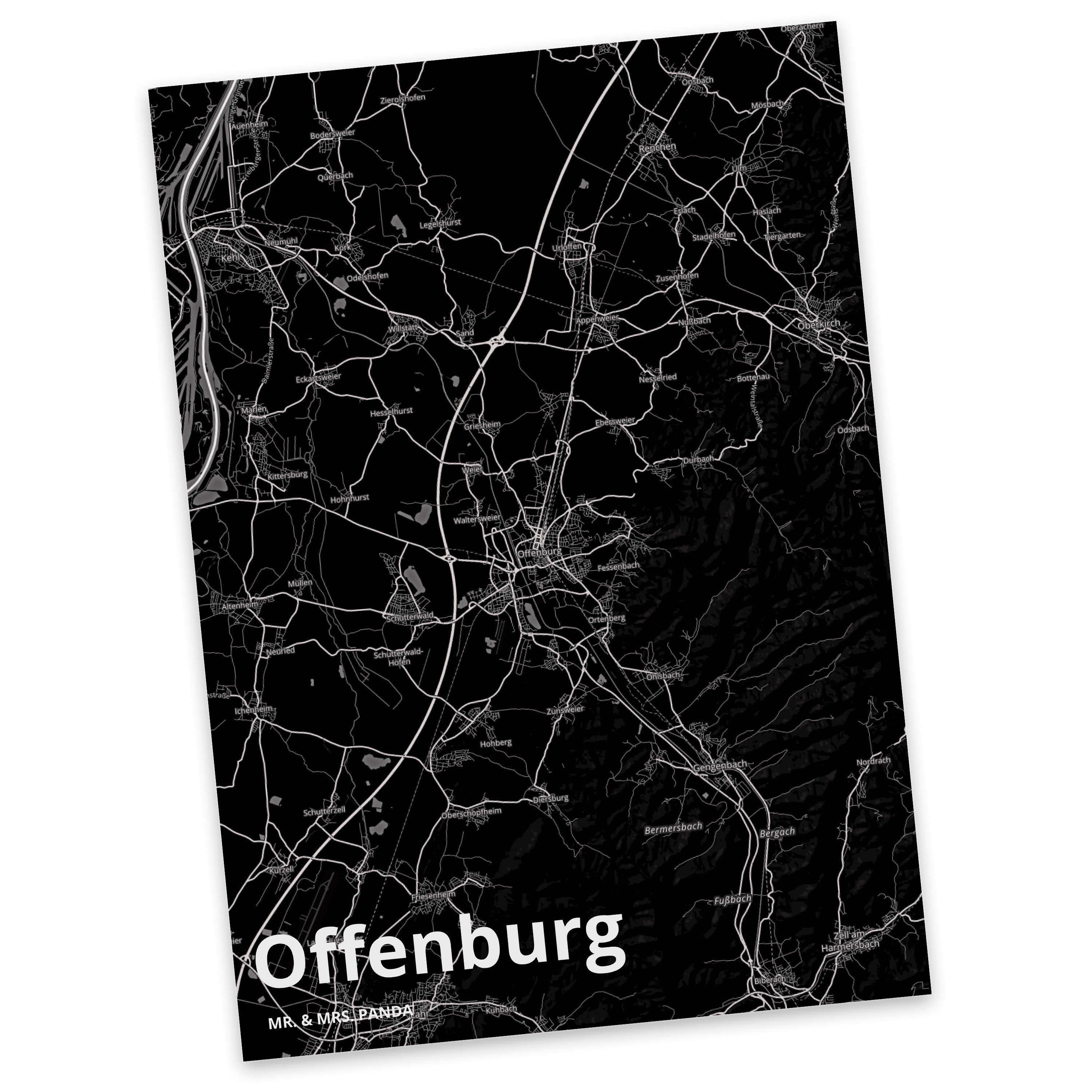 Mr. & Mrs. Panda Postkarte Offenburg - Geschenk, Ort, Dorf, Grußkarte, Ansichtskarte, Stadt, Ein | Grußkarten