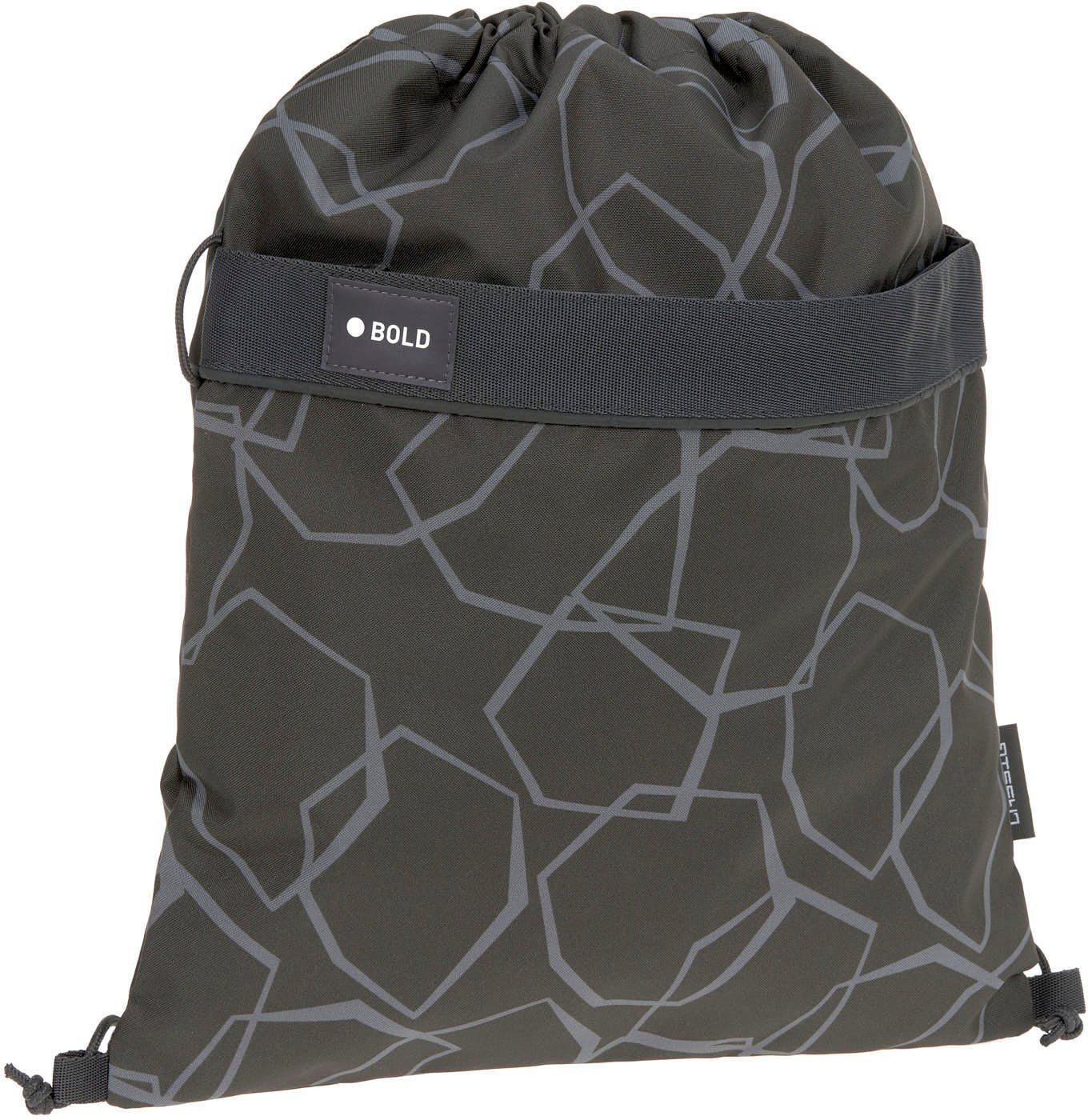 LÄSSIG Children's Gym Bag Sports Bag with Backpack Function/School String Bag Bold Edges Grey, Edges Grey, Gym Bag, Edges Grey, gym sack