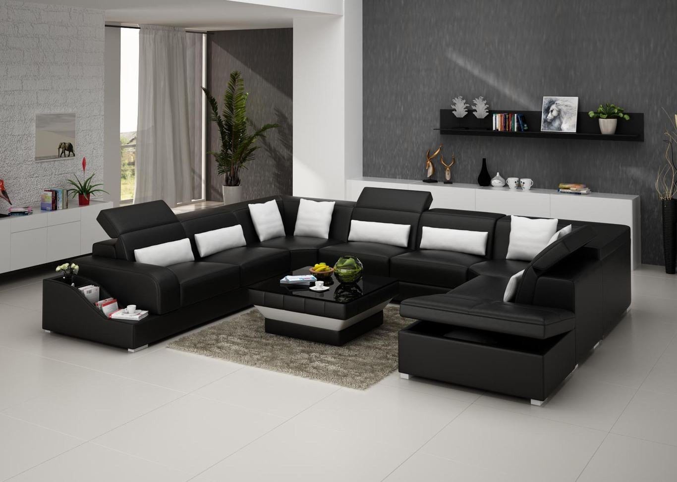 JVmoebel Ecksofa Leder Sofa Polster Eck Sitz Wohnlandschaft Garnitur UForm günstig online kaufen