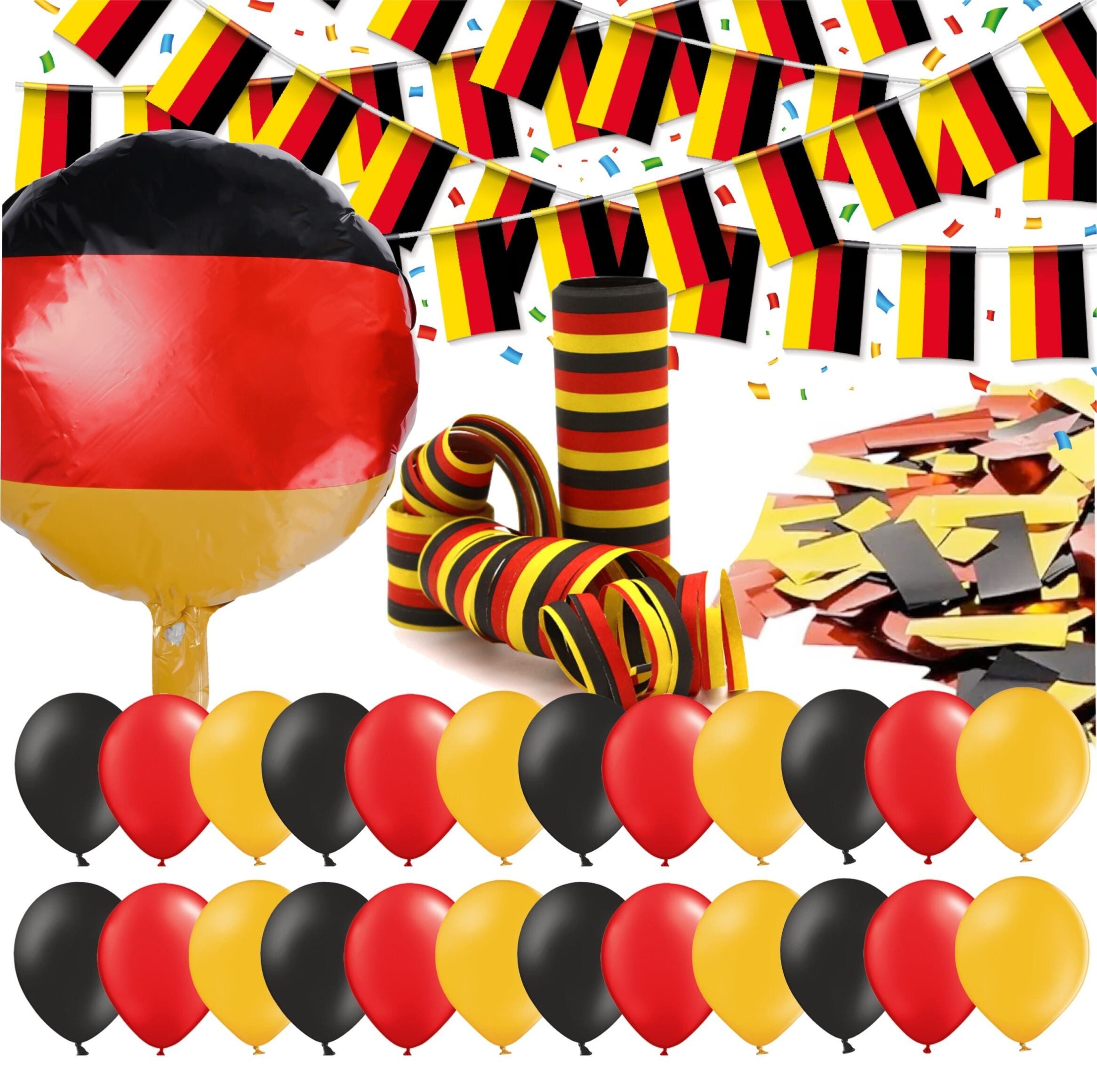 Dekotalent® Hängedekoration XXL Deutschland Deko Set über 50 Teile - Fanartikel Fußball WM EM (Packung, 50 St., über 50 Teile), Vielseitig einsetzbar