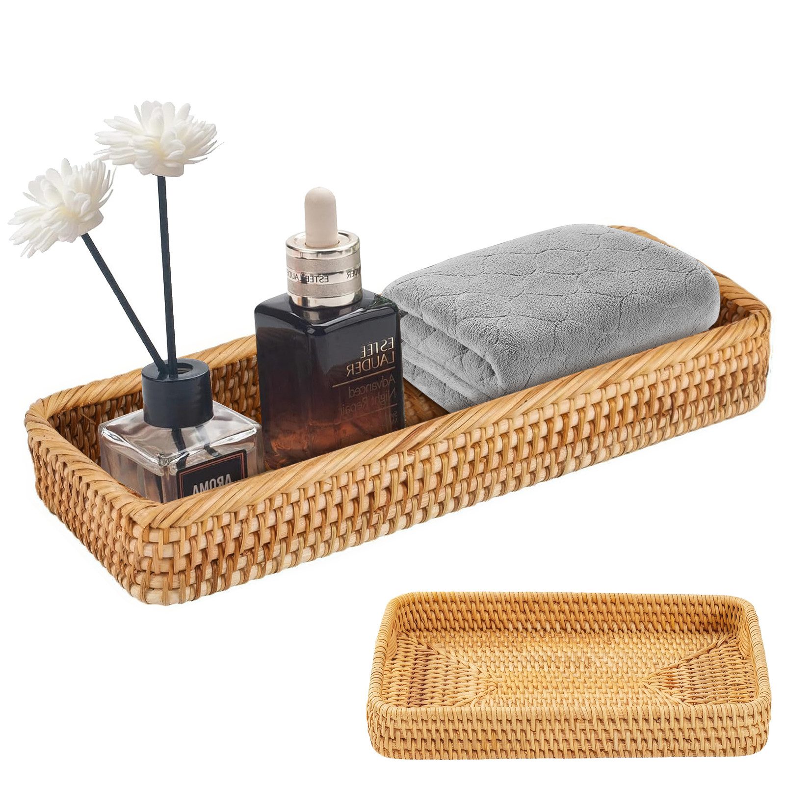 BlingBin Aufbewahrungskorb Rattan Badezimmer Brotkorb handgeflochten Regalk günstig online kaufen