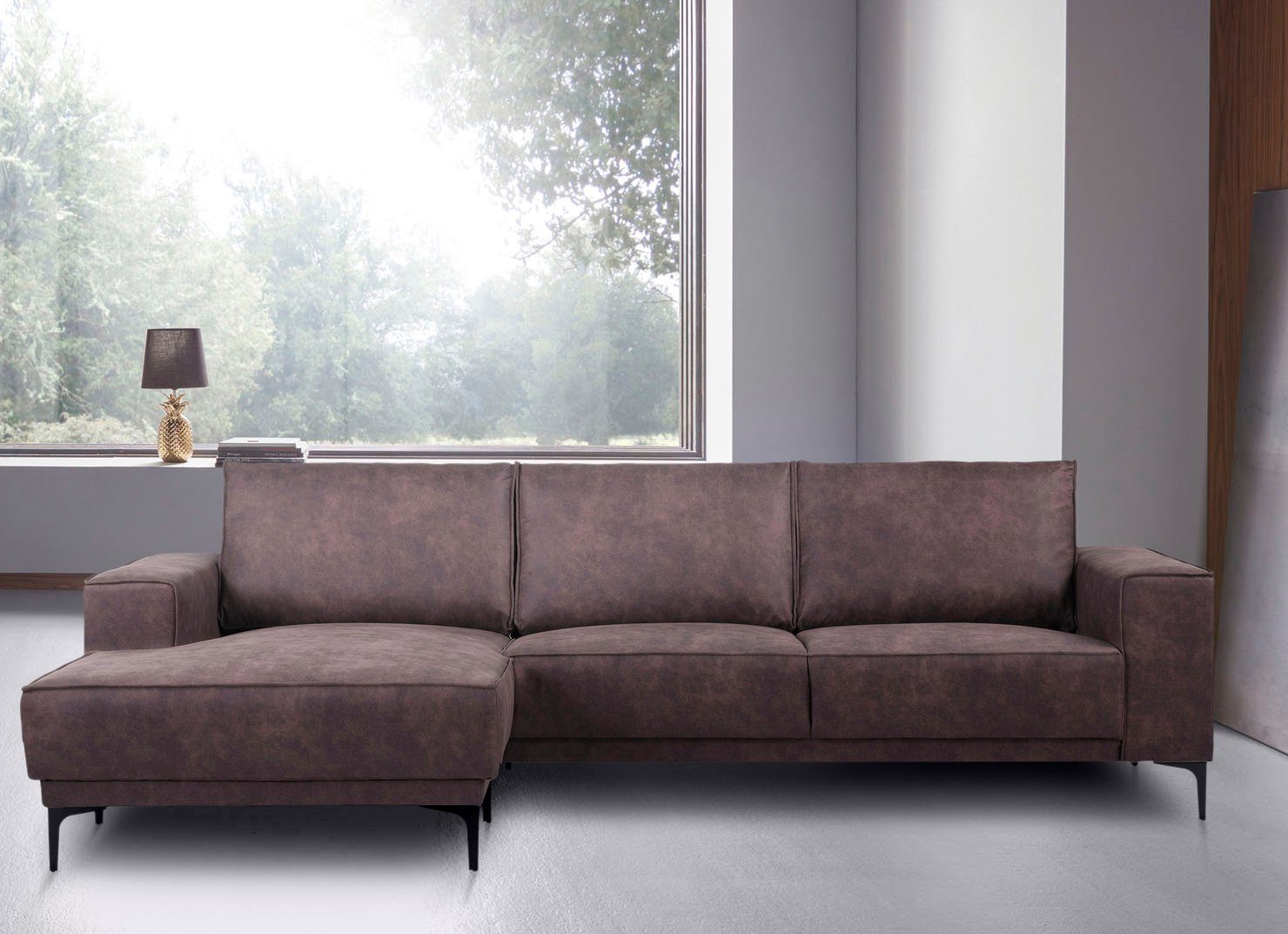 Places of Style Ecksofa Oland, im zeitlosem Design und hochwertiger Verabeitung