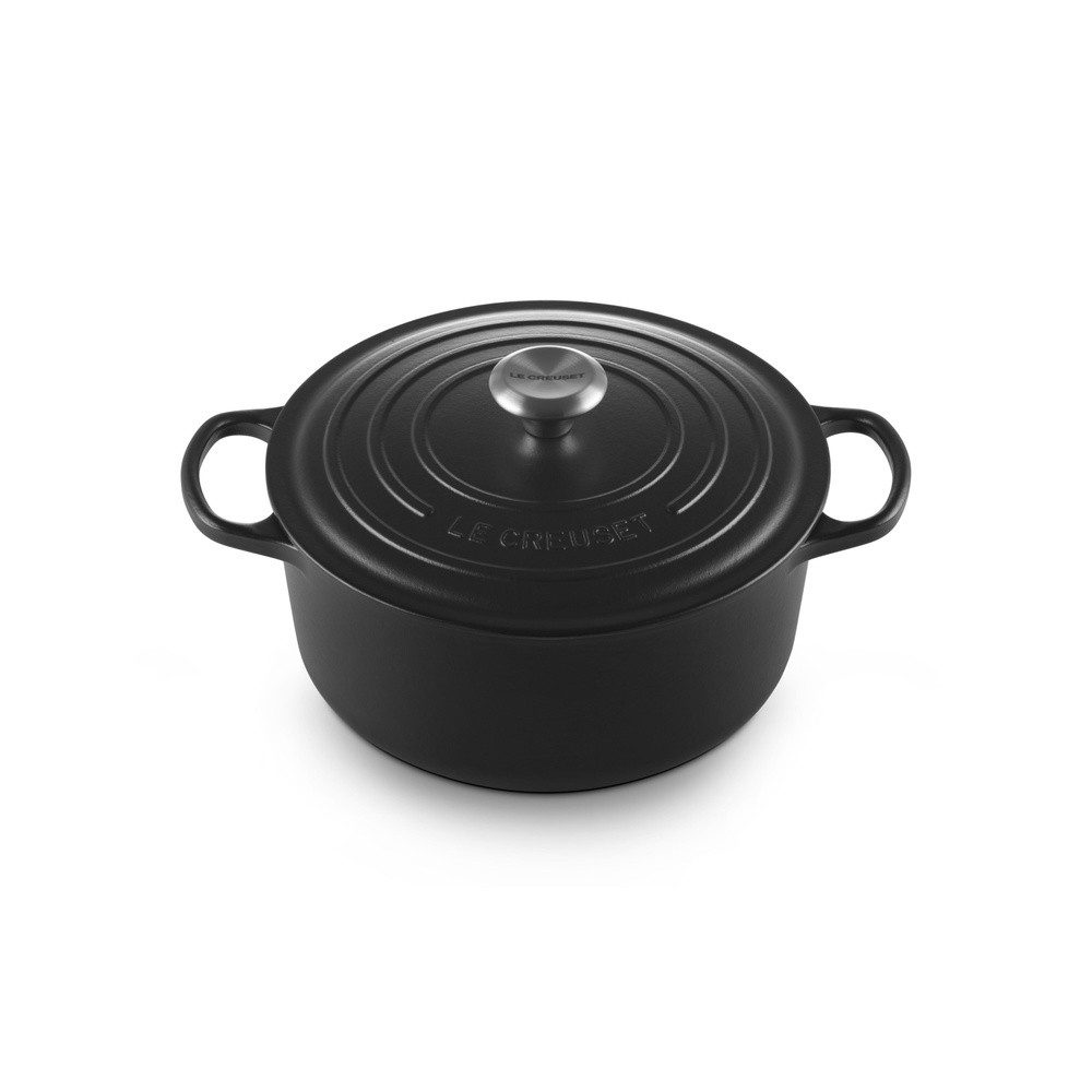 LE CREUSET Bräter LeCreuset Bräter rund 26cm Emaille, Auswahl Schwarz, Gußeisen