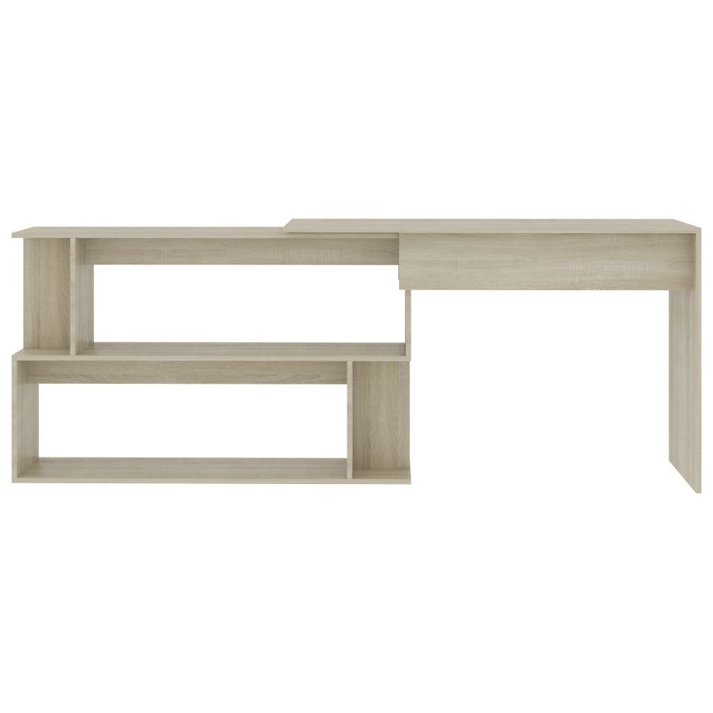 Schreibtisch Holzwerkstoff Eckschreibtisch 200x50x76 cm Sonoma-Eiche furnicato