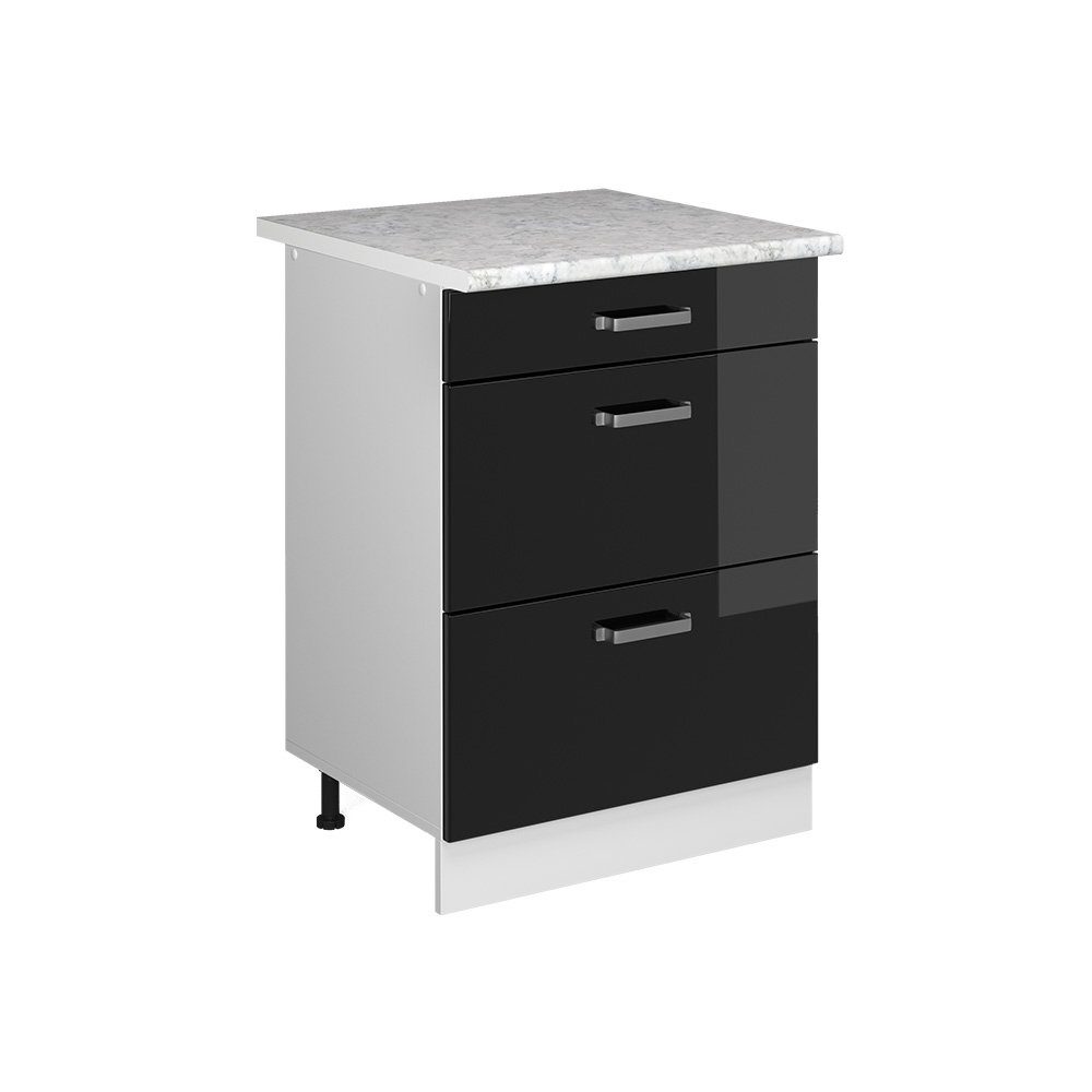 Vicco Unterschrank R-Line, Schwarz Hochglanz/Weiß, 60 günstig online kaufen