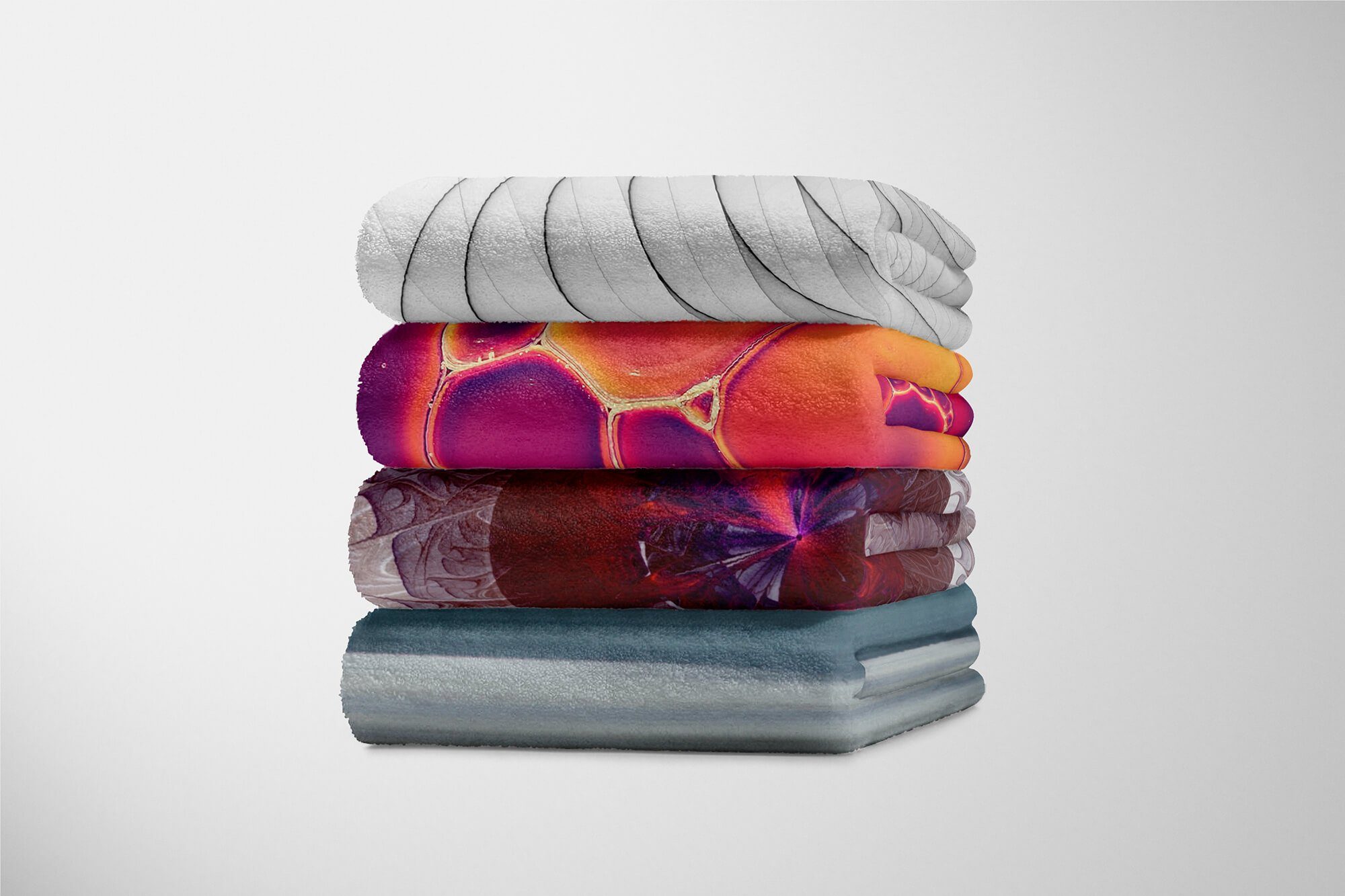 Strandhandtuch Fotomotiv Energiewel, Abstrakt Art Sinus Kuscheldecke Spiralen Baumwolle-Polyester-Mix Handtuch Handtuch (1-St), Handtücher Saunatuch mit