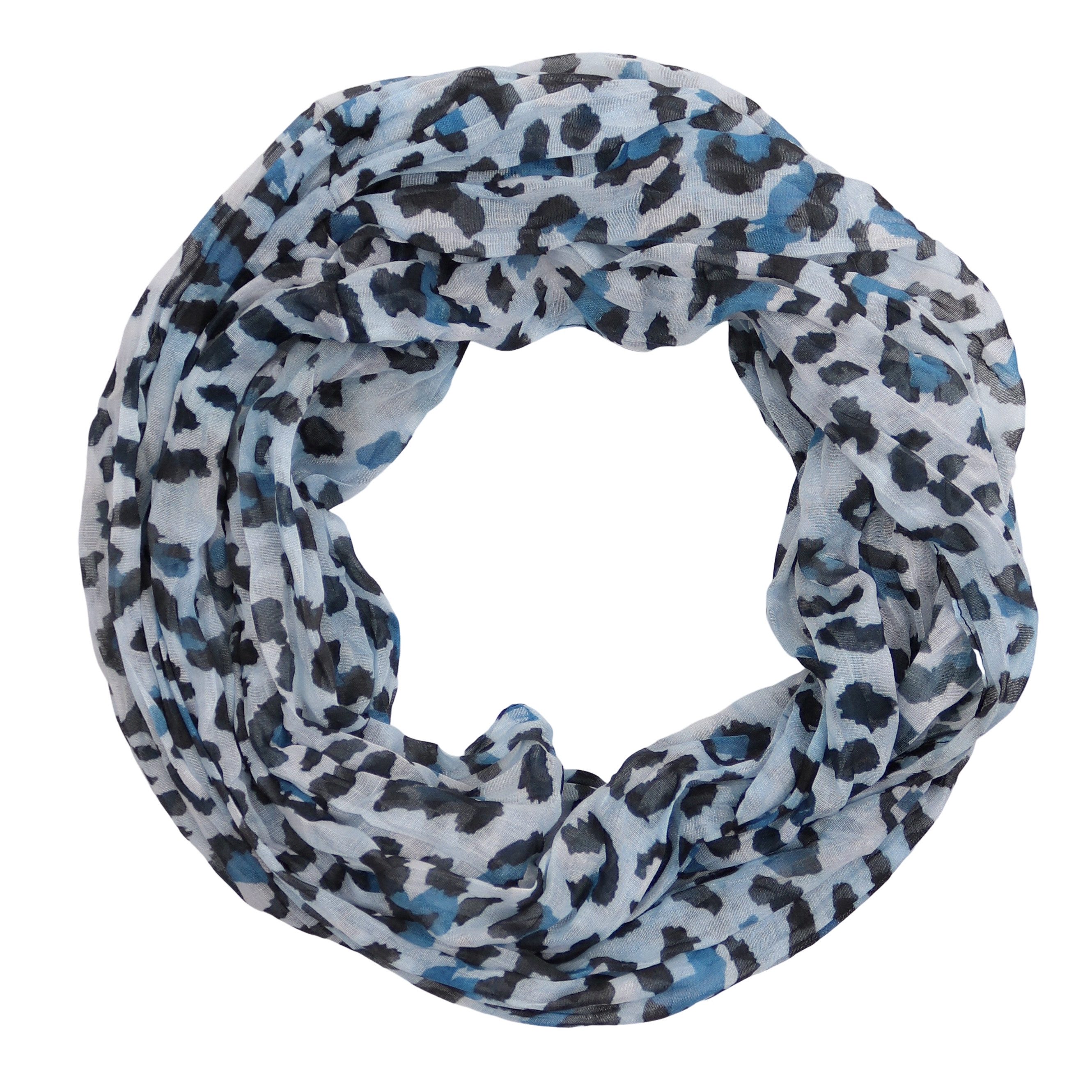 MIRROSI Loop Damen Schal mit Leopard-Muster Weich Schlauchschal, (zweimal um den Hals wickelbar, ca.45x75cm), Damen Halstuch ideal für Frühling, Sommer oder Herbst