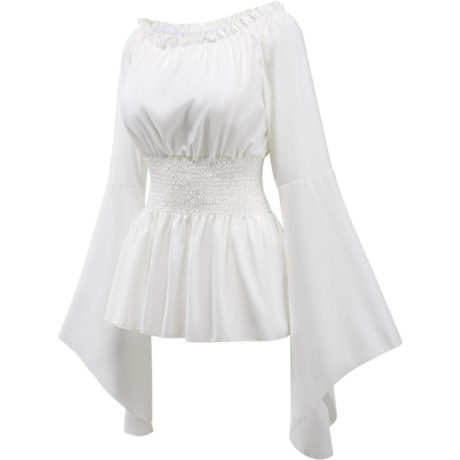 LuxusKollektion Wikinger-Kostüm Piratenkostüm Damen Mittelalter Korsett Bluse M Weiß