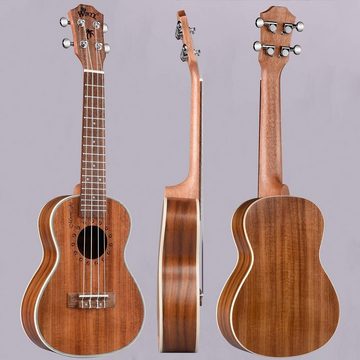 Winzz Konzertgitarre Anfänger Set, Ukulele Holz KOA Beste für Profis, Harmonie aus Natur und Klang Nachhaltiges Koa-Holz,KristallklarerSound