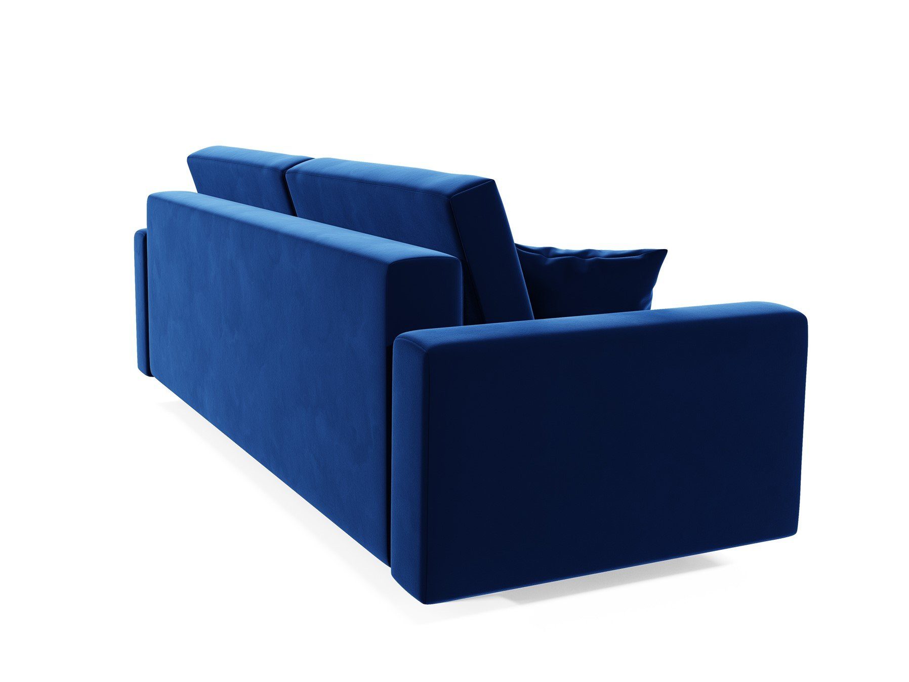 Fun Möbel Schlafsofa Sofa Designersofa mit Schlaffunktion, Blau 3-Sitzer BELLA 60er Style Rundumbezug