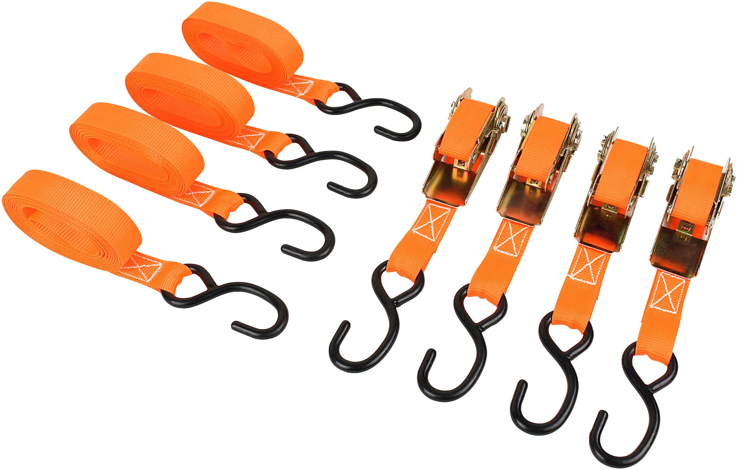 LAS Spanngurt Spanngurt-Set 4-tlg. mit Ratsche und Haken (Set, 4-St)