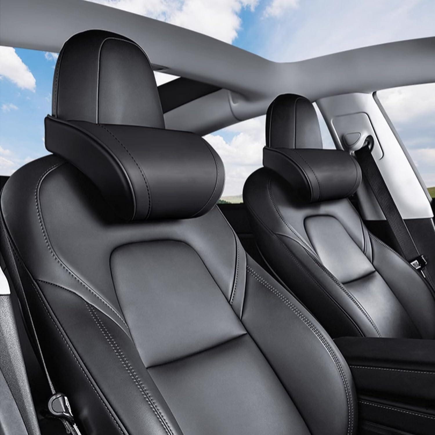 LuxusKollektion Nackenkissen Auto Nackenkissen Nackenstütze Gurt Universal Reisen Schwarz 2 Stück