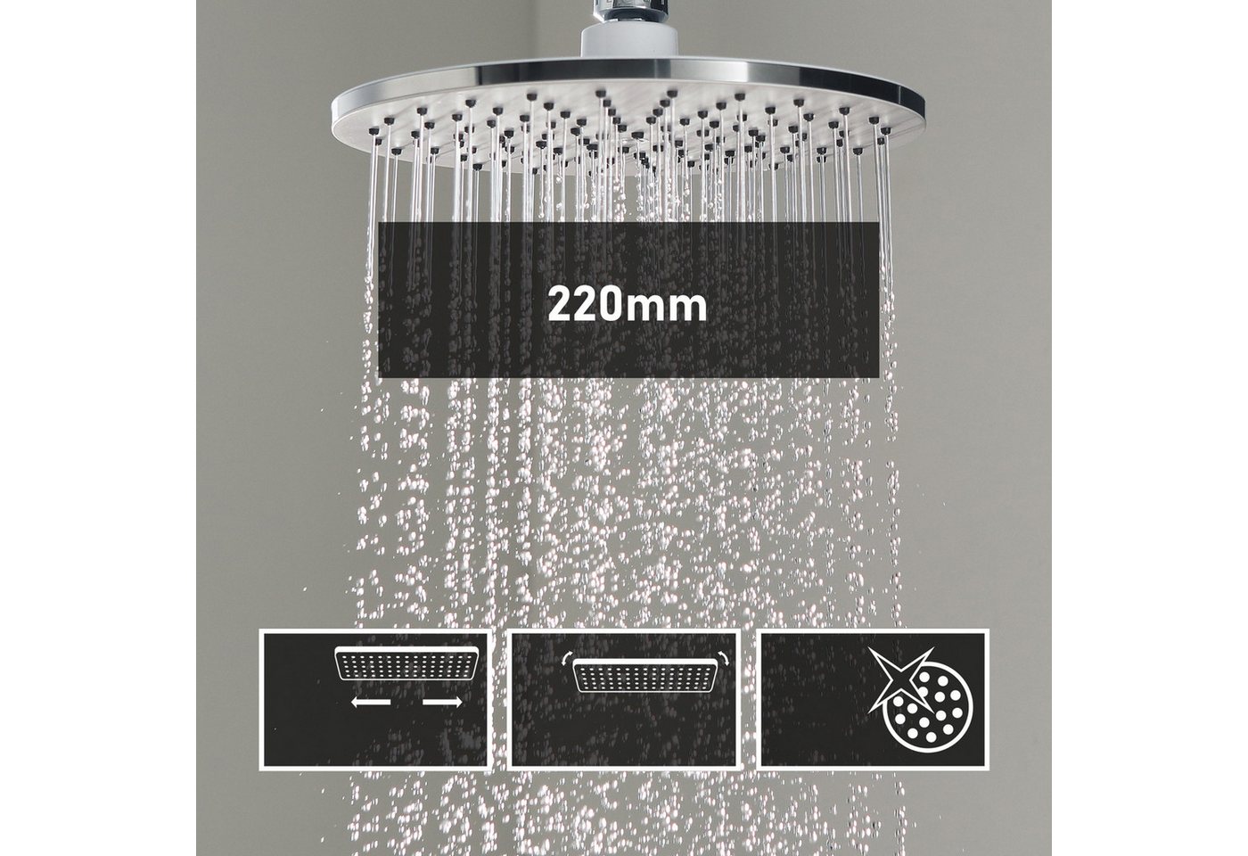 Thumbnail - CECIPA MAX Duschsystem Badewannen-Duschsäule ohne Wasserhahn, Brausegarnituren, Duschset, Höhe 111.4 cm, 2 Strahlart(en)...