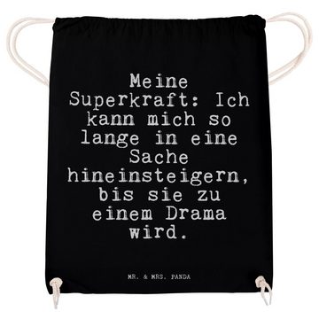 Mr. & Mrs. Panda Sporttasche Meine Superkraft: Ich kann... - Schwarz - Geschenk, Ehefrau, Sporttas (1-tlg)