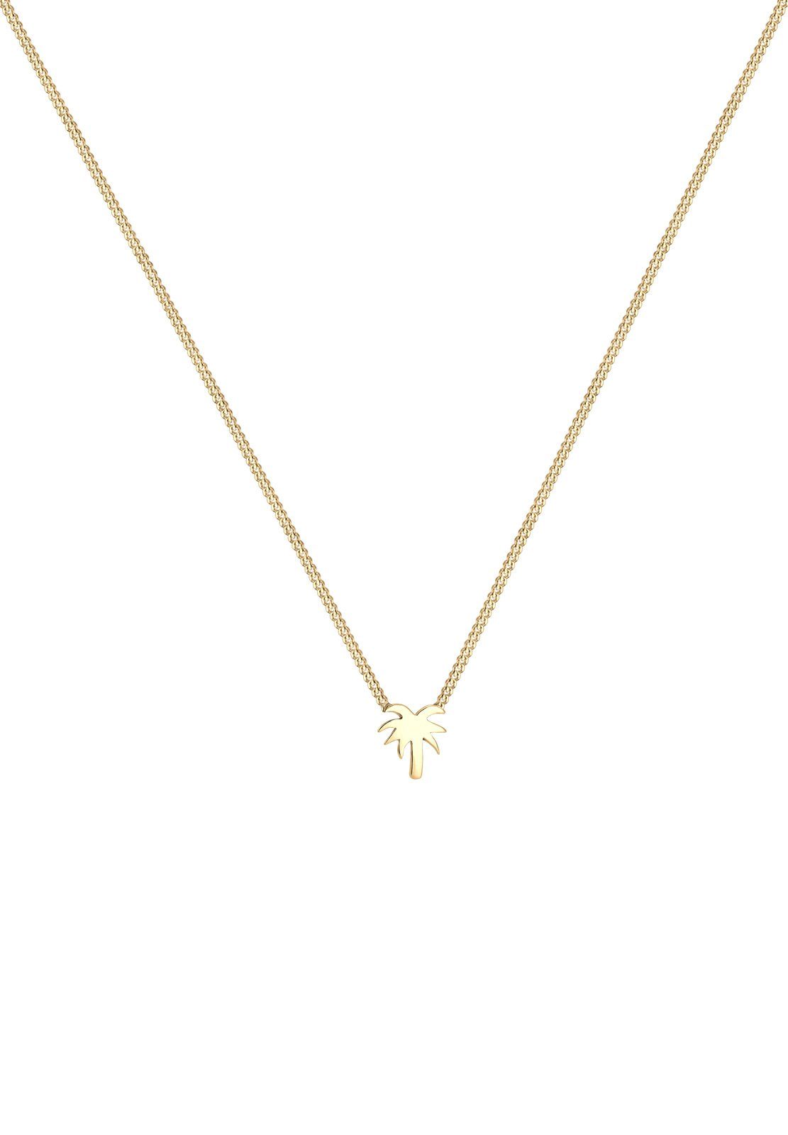 Elli Kette mit Anhänger Palme Strand Sommer 925 Sterling Silber vergoldet, Palme