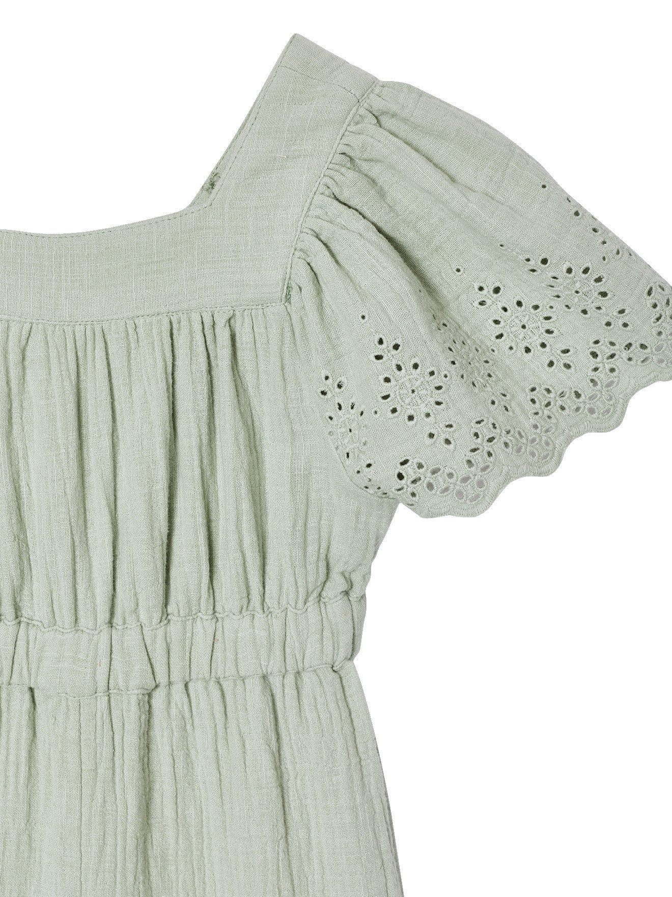 vertbaudet Jumpsuit Mädchen Jumpsuit aus Musselin mit Stickerei Stickerei