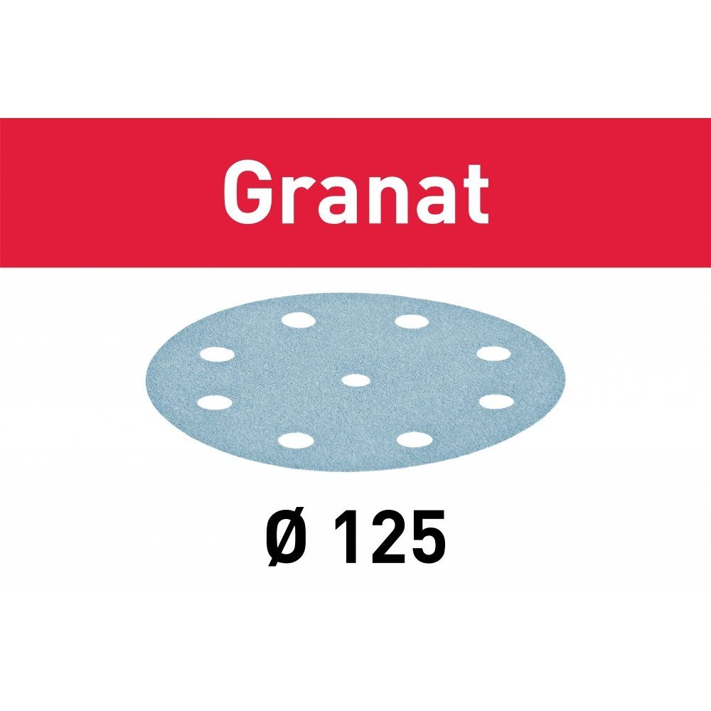 FESTOOL Schleifscheibe Schleifscheibe STF D125/8 P500 GR/100 Granat (497178), 100 Stück