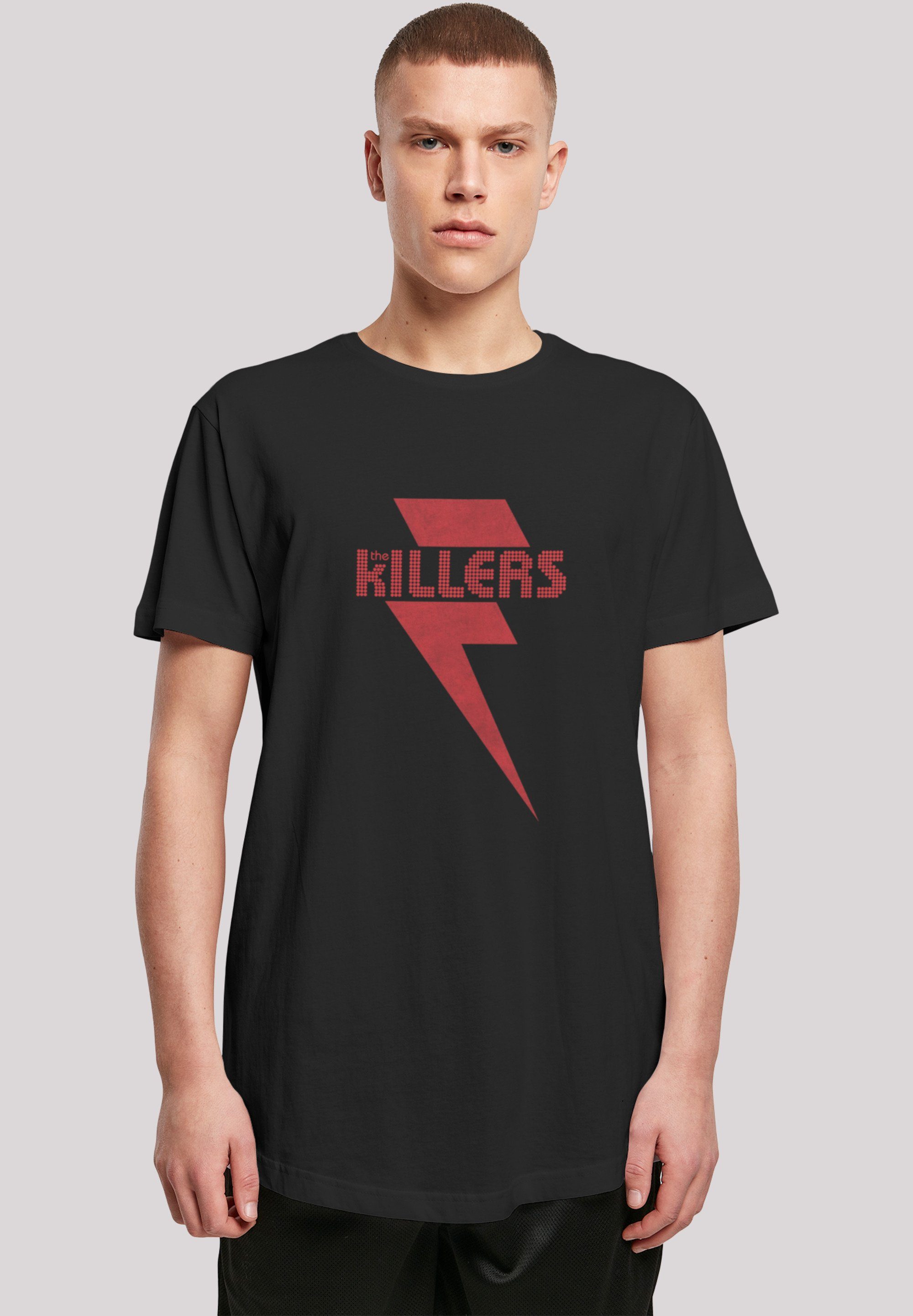 Sehr T-Shirt Band Print, Tragekomfort mit hohem Baumwollstoff Bolt Rock Killers weicher The Red F4NT4STIC