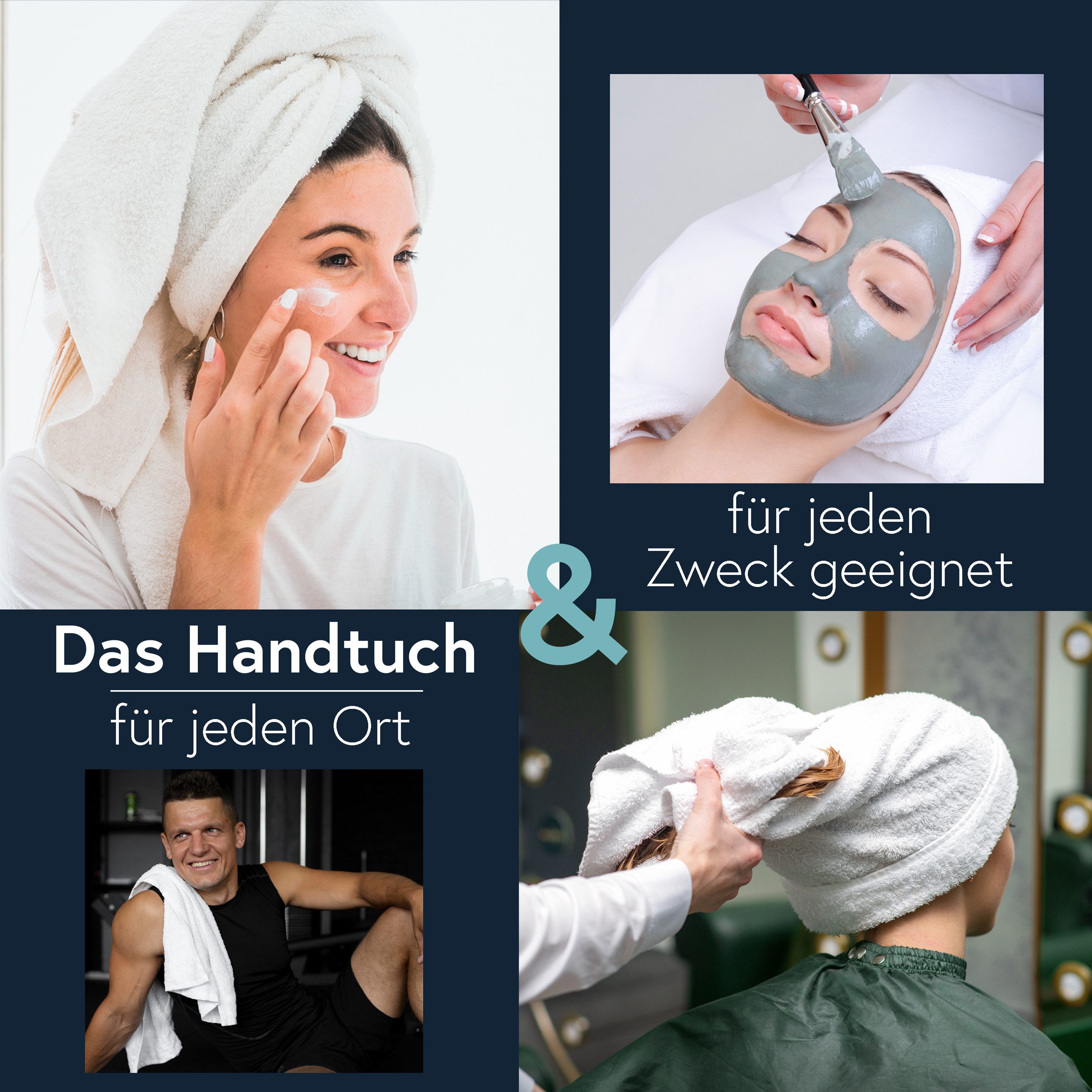 MOON Heimtextilien Handtuch 10er Pack Friseurtuch Handtücher Microfaser mit saugstarker Oberfläche, Aufhänger, saugstark