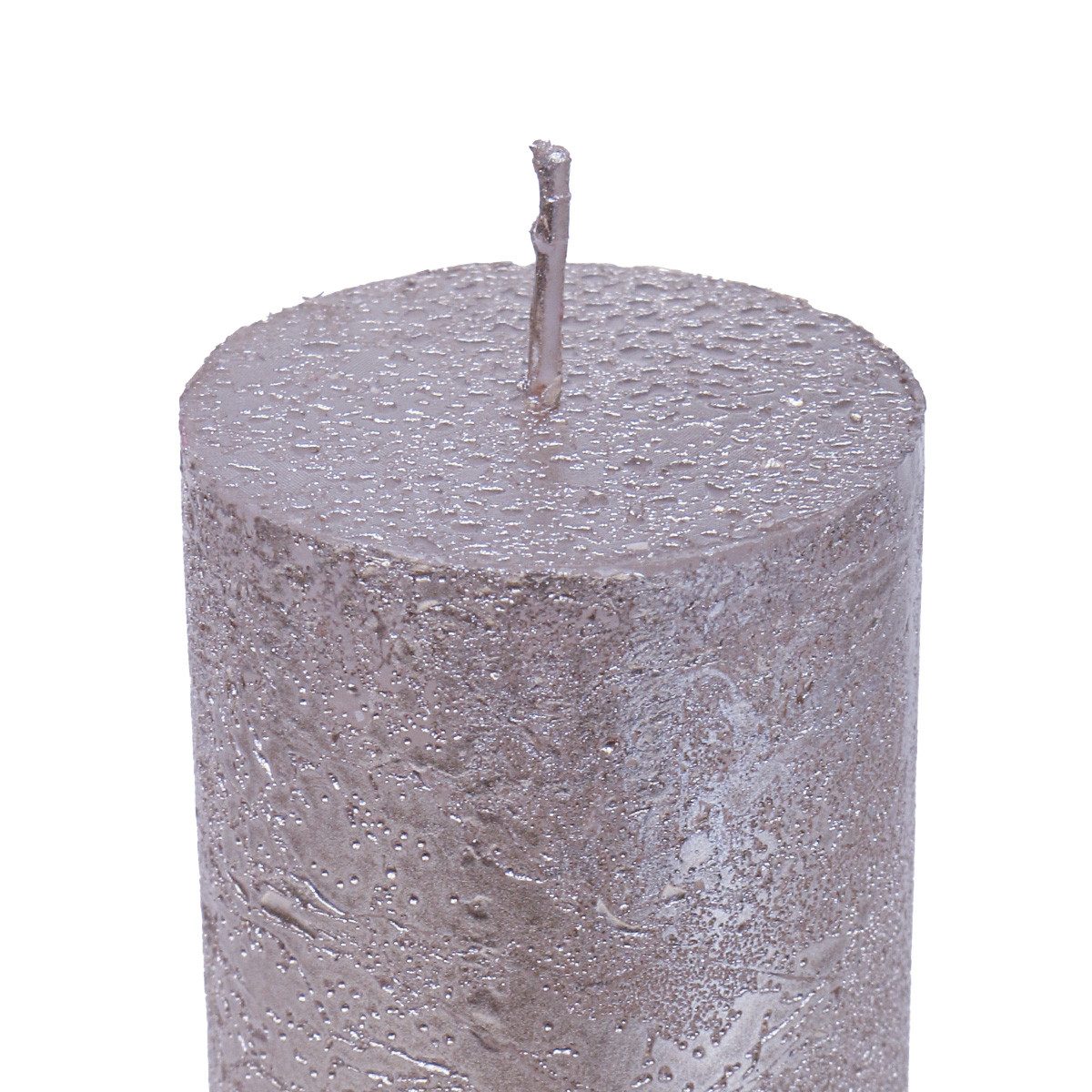 Viana Spitzkerze Exklusive Stabkerzen Glitter-Look Platin mit Muster Ø50×H3 günstig online kaufen