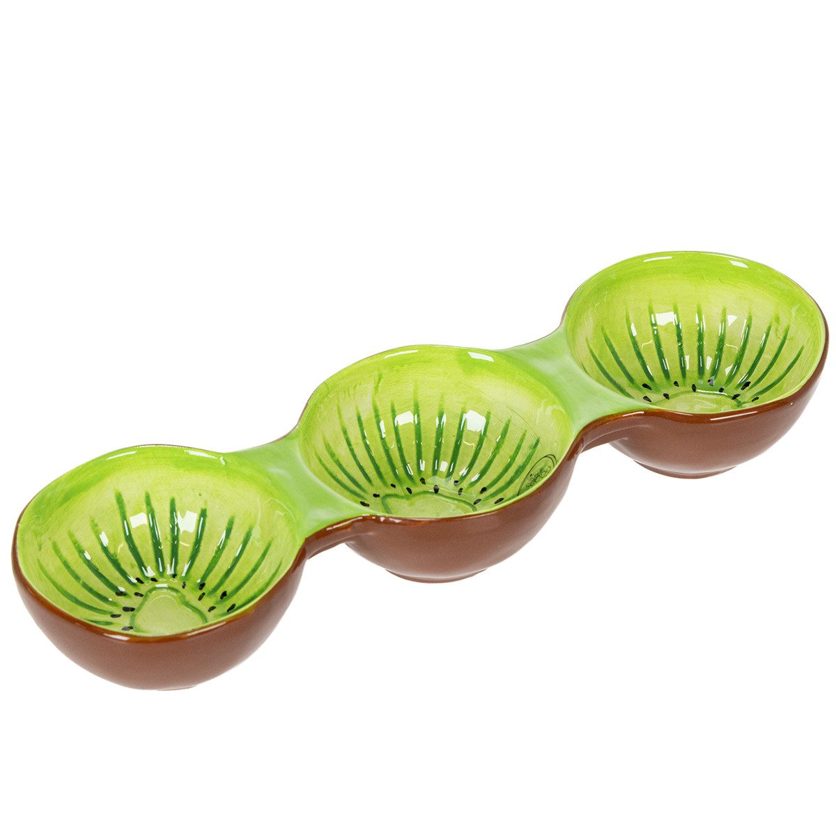 Kaemingk Dekofigur Handbemalte Keramikschale mit Kiwi-Muster für Sommer-Deko und
