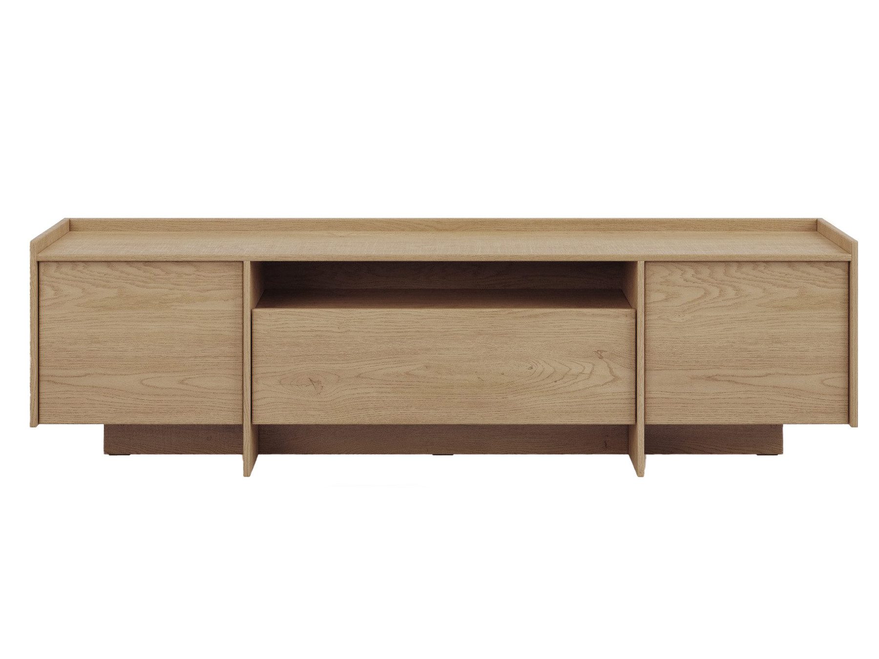 Beautysofa TV-Schrank JUNI mit 3 Türen und offener Ablage (Push-to-Open-Funktion, im Japandi-Stil)