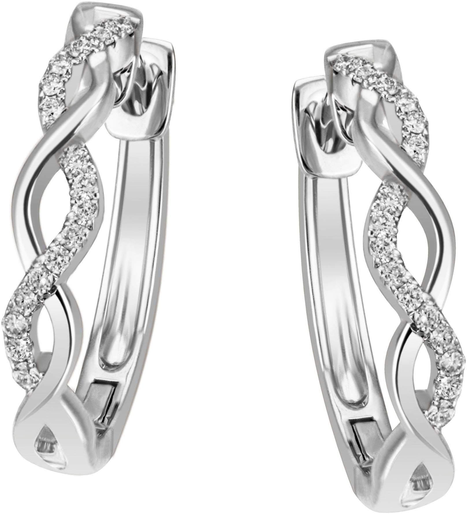 Firetti Paar Creolen Schmuck Geschenk Silber 925 Ohrschmuck Ohrringe Kreis Infinity, mit Zirkonia (synth)