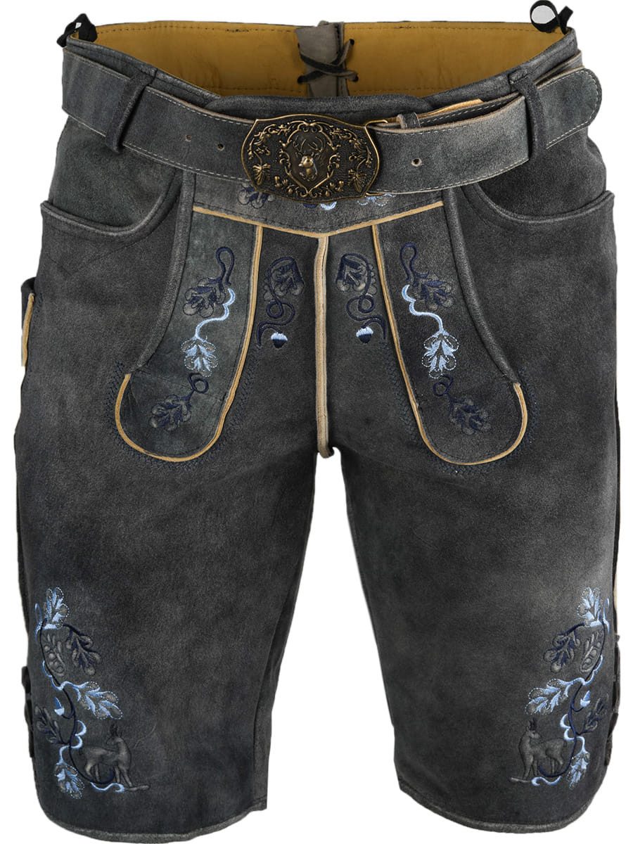 Maddox Lederhose Lederhose Tutensee taupe blau