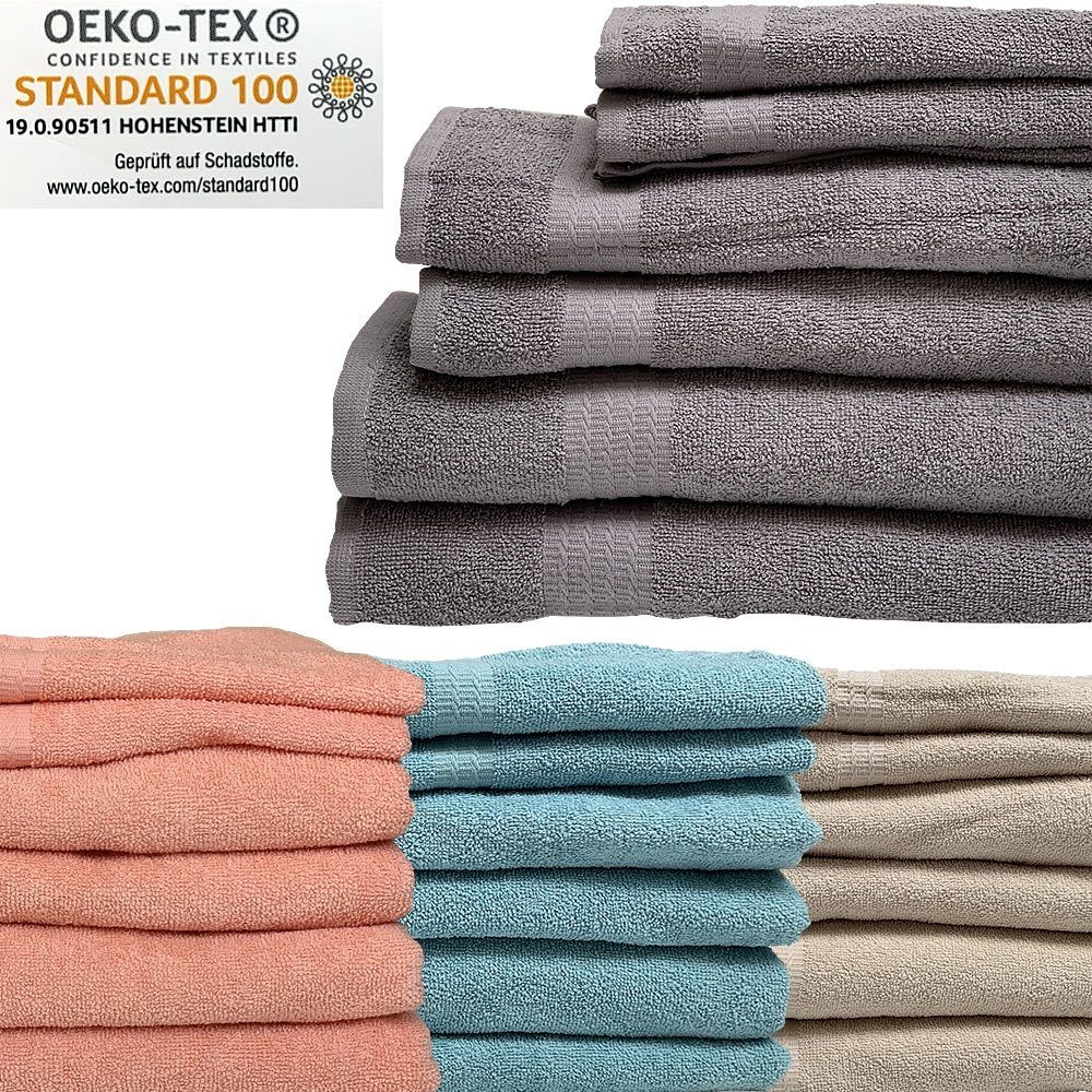 Mucola Handtuch Set Handtuchset 6er Set 2x Dusch 2x Hand 2x Gäste 100% Baumwolle, Baumwolle (Spartset, 6-St), Markenqualität