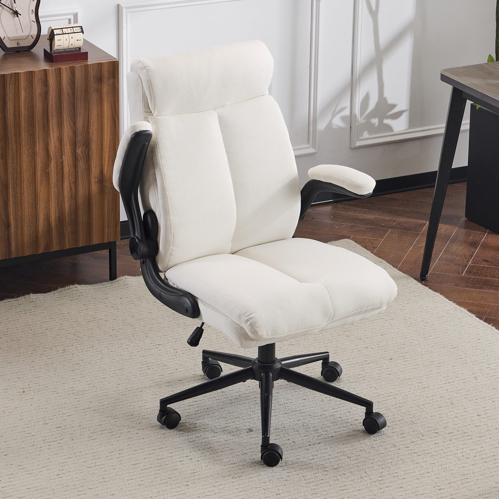 VINGLI Bürostuhl Ergonomischer Schreibtischstuhl mit hochklappbarer Armlehn günstig online kaufen