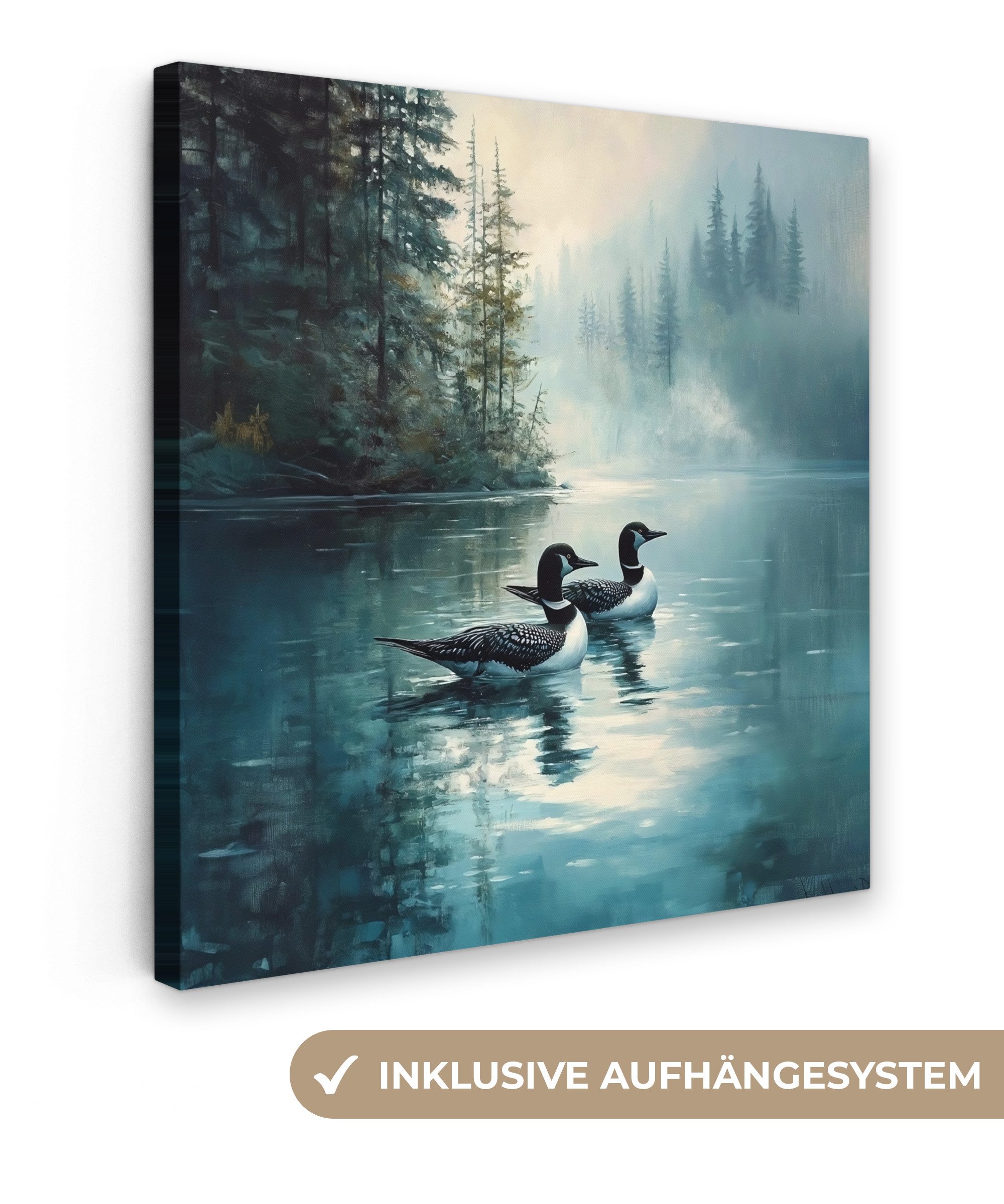 OneMillionCanvasses® Leinwandbild Wald - Wasser - günstig online kaufen