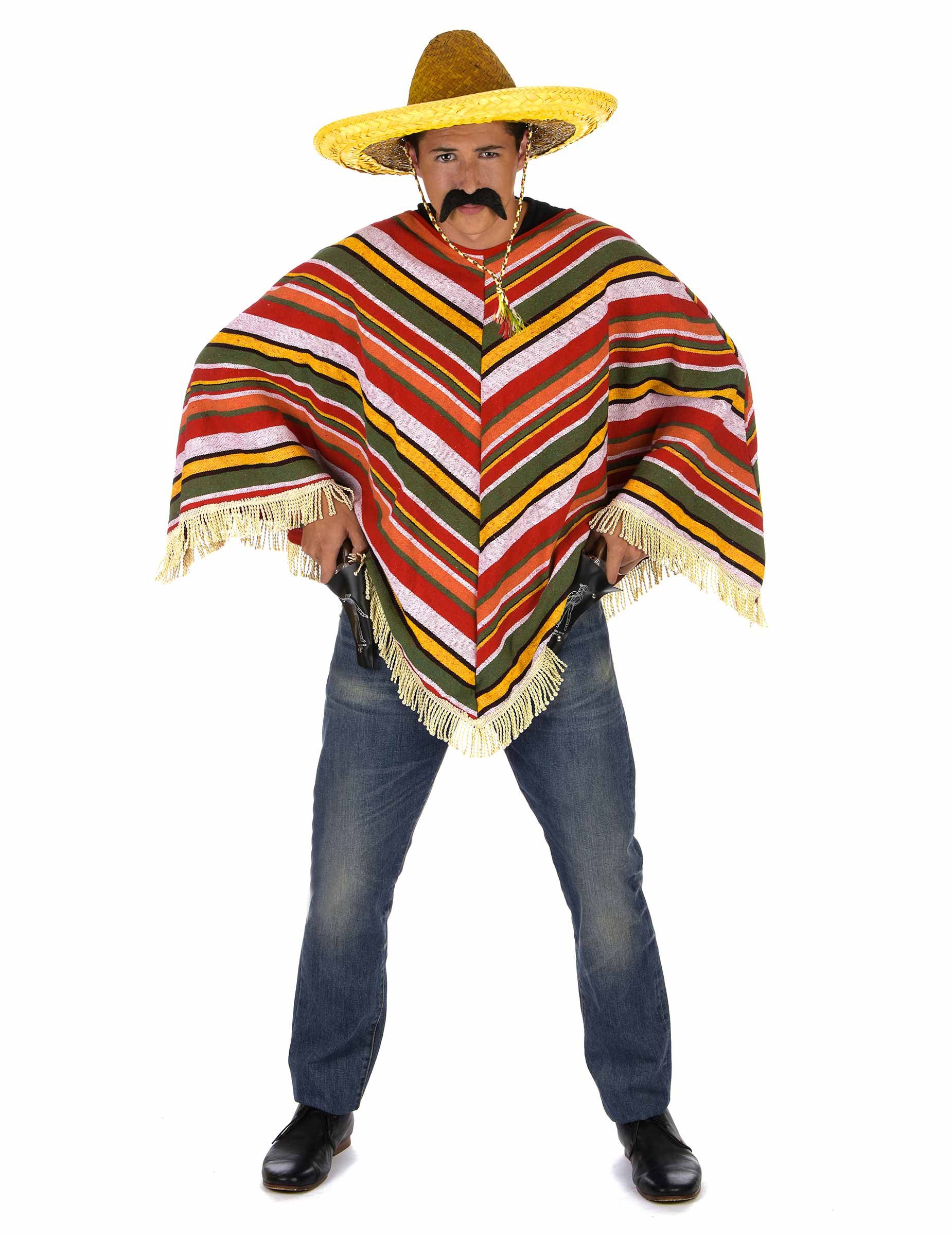 Kostüm Mexikanischer Poncho kostüm-Accessoire bunt