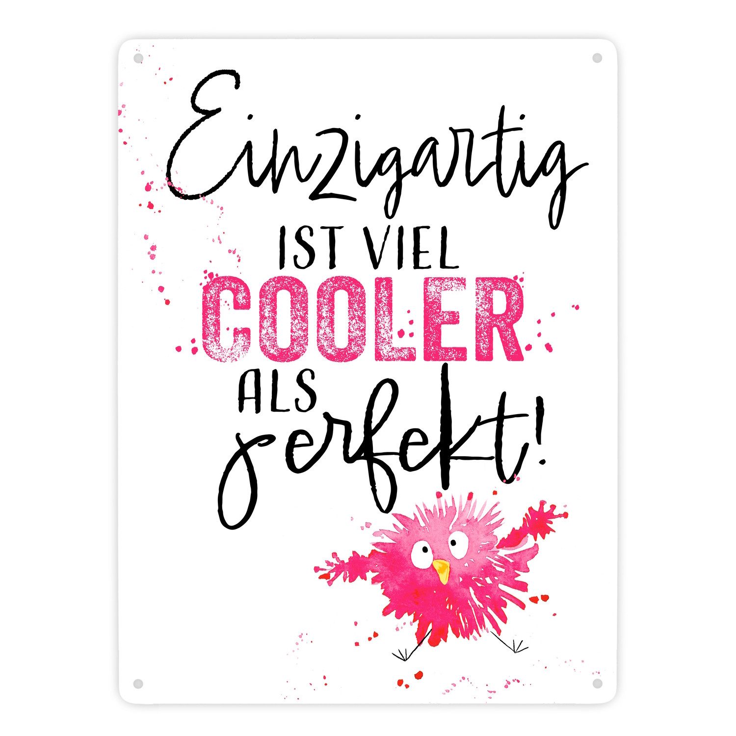 speecheese Metallschild Spatz Metallschild XXL in 28x38 cm mit Spruch Einzi günstig online kaufen