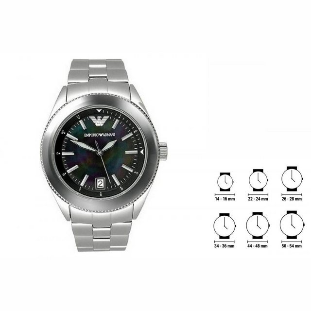 Giorgio Armani Quarzuhr Armani Damenuhr AR0708 Ø 39 mm Armbanduhr Uhr Edelstahl schwarz Gliede