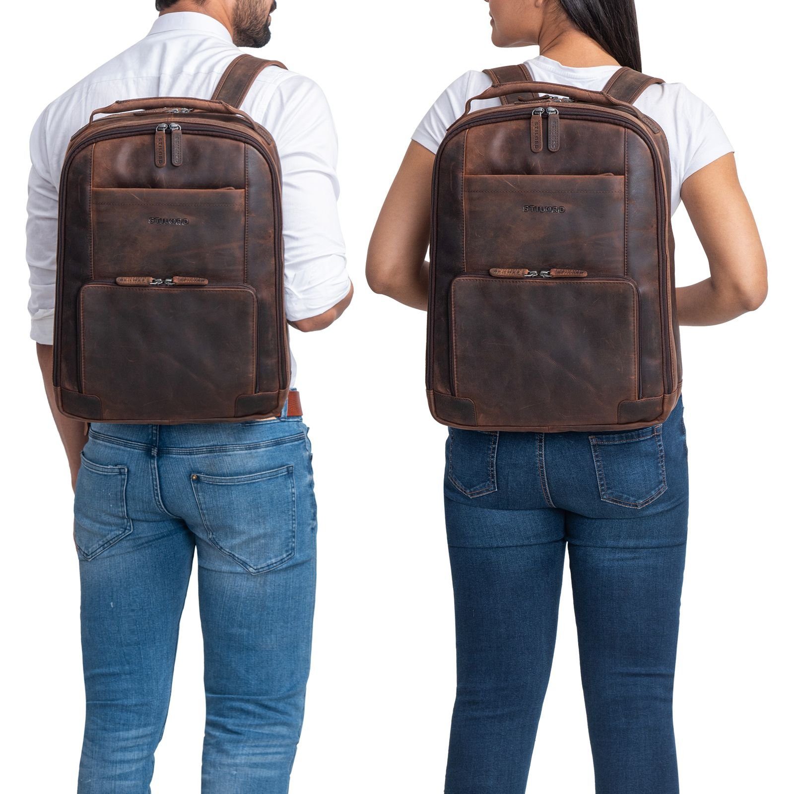 STILORD Notebook-Rucksack "Harlow" Leder Rucksack für Herren XL günstig online kaufen