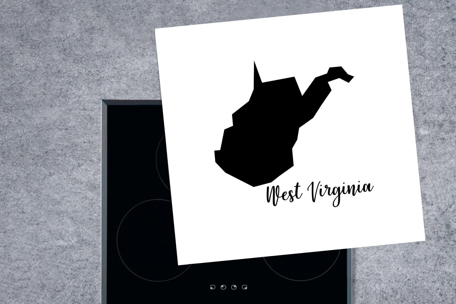 West Herdblende-/Abdeckplatte cm, küche MuchoWow für Arbeitsplatte Virginia Illustration, Vinyl, (1 tlg), 78x78 Ceranfeldabdeckung,