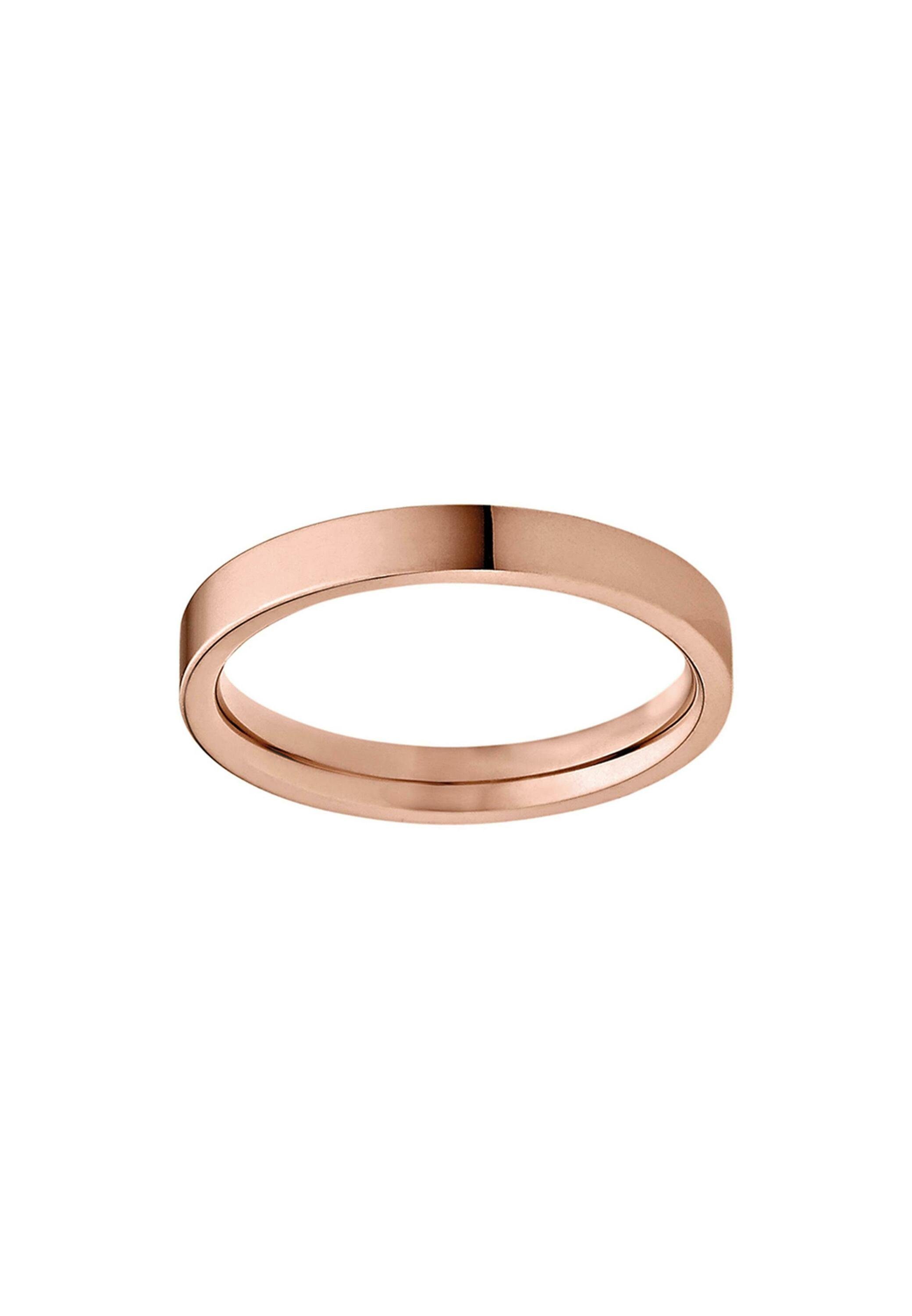 M&M Fingerring Ring Damen silber / gold schlicht Vorsteckring 3mm (1-tlg), "Best Basics", deutsche Qualität, inkl. edles Schmucketui
