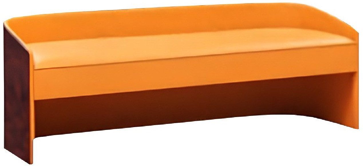 Xlmoebel Bank Polsterhocker aus Leder und Holz im eleganten Designerstil (Bench), Hergestellt in Europa