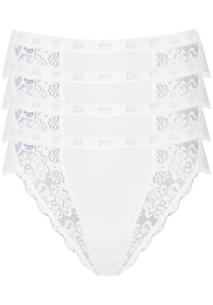 Sloggi Tai-Slip Chic (Packung, 4-St) Damenslip mit elastischen Spitzeneinsätzen WHITE