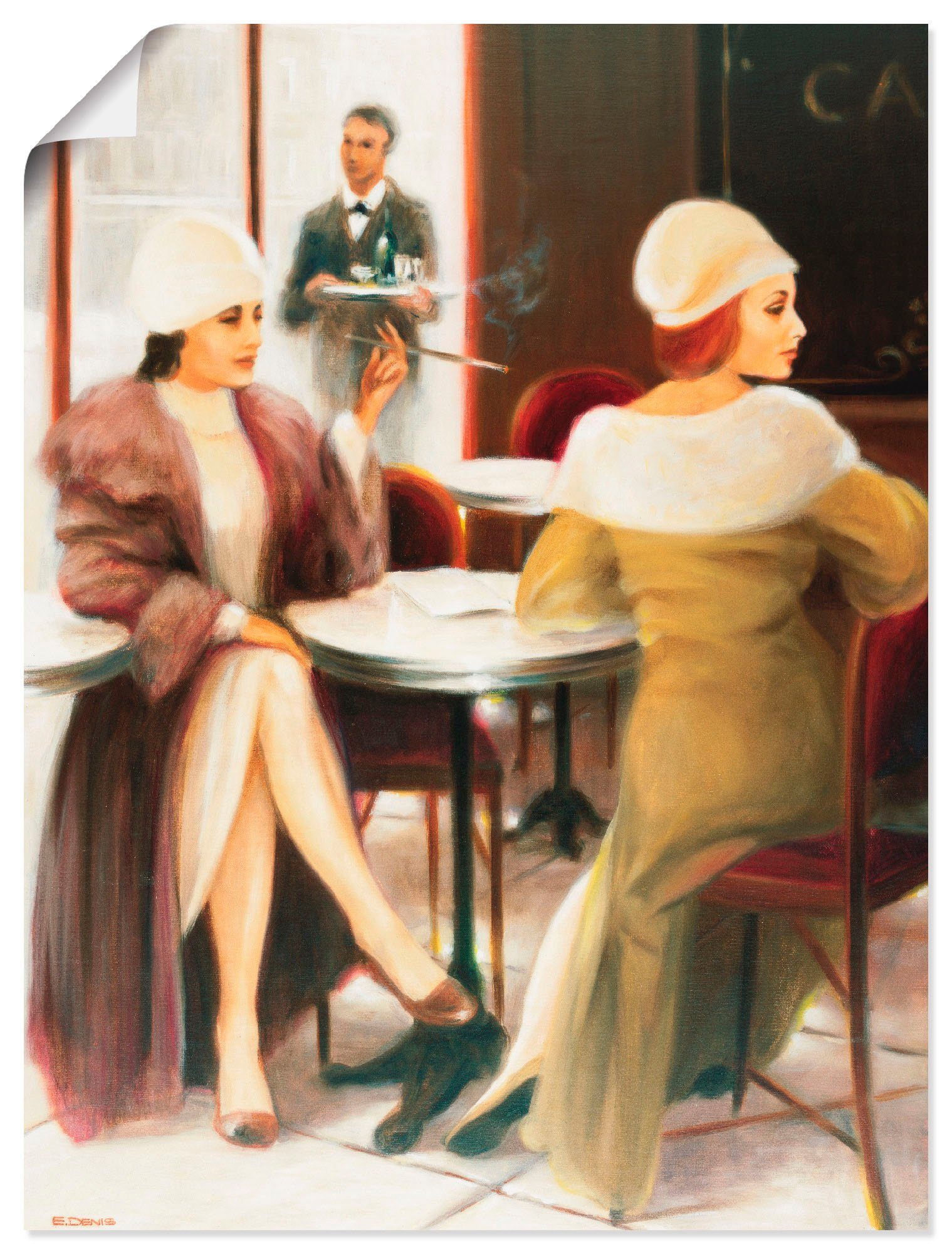 Artland Wandbild Cafe I, Frau (1 St), als Leinwandbild, Wandaufkleber oder Poster in versch. Größen