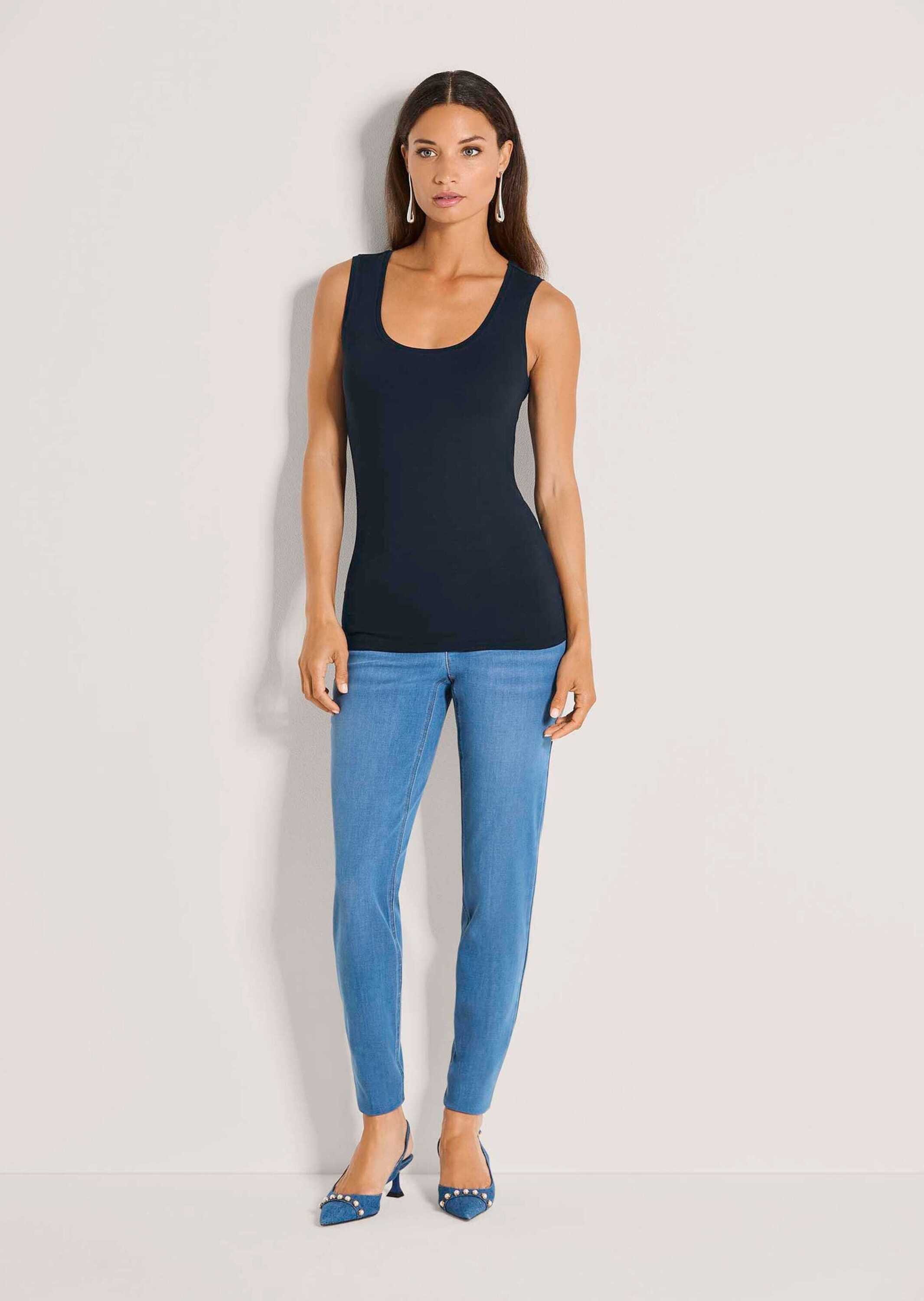 MADELEINE Shirttop Tanktop mit breiten Trägern Tanktop ohne Ärmel und mit breiten Trägern
