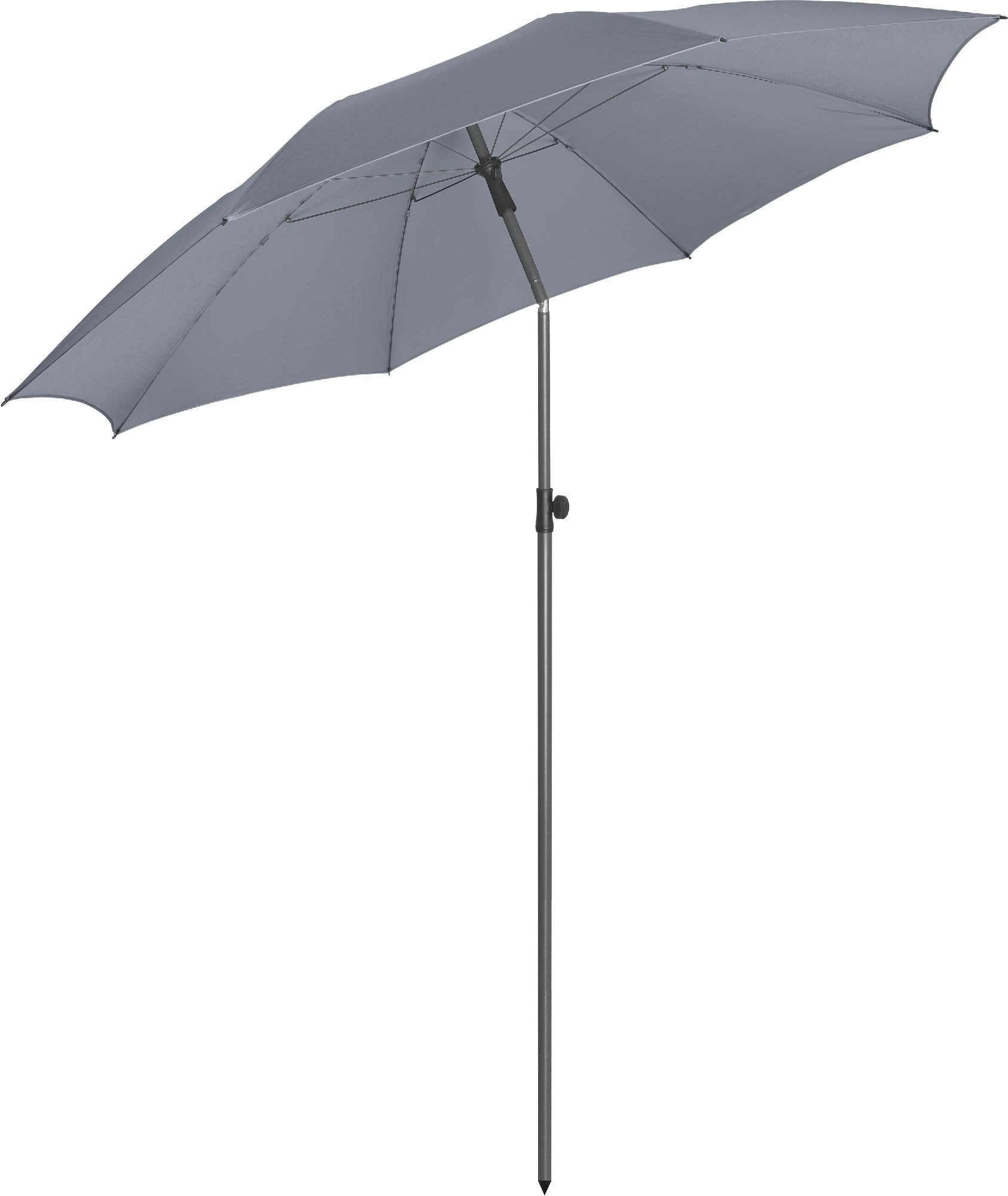 FARE Sonnenschirm XL, höhenverstellbar, Ø 235 cm, Titan-Finish, UPF 50+, knickbar, Ventilationsbezug, Fiberglas