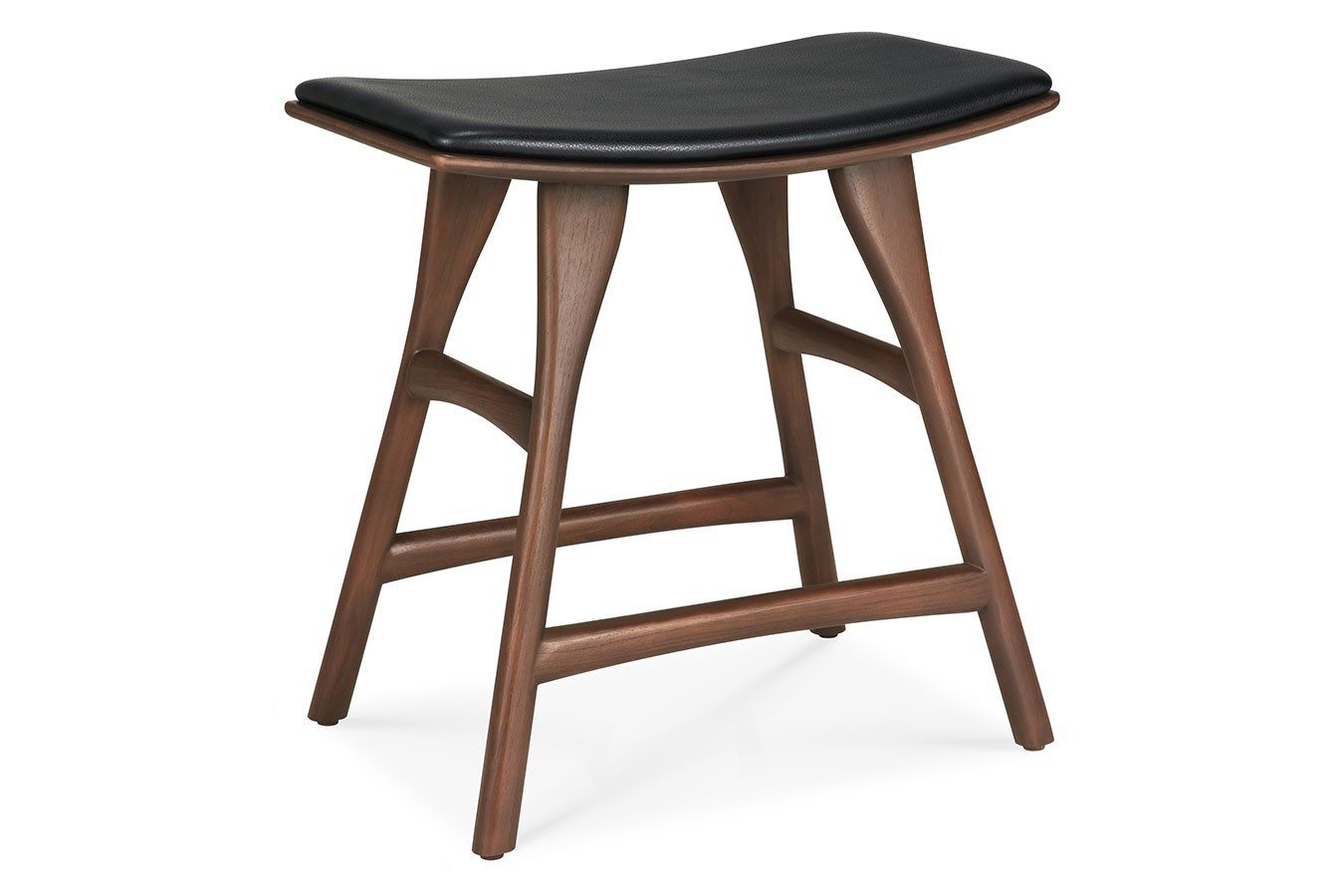 Ethnicraft Fußhocker Sitzhocker Osso Teak gepolstert