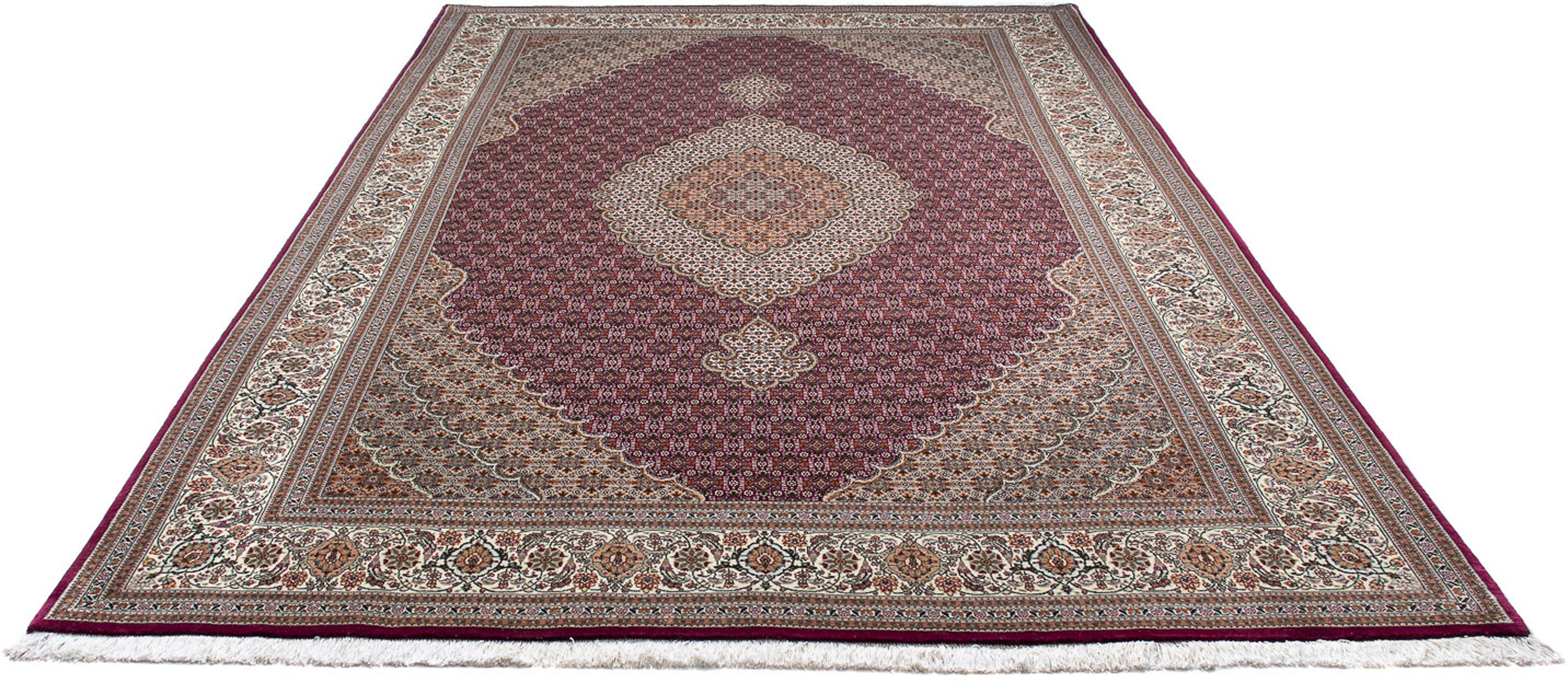 Orientteppich Perser - Täbriz - 302 x 203 cm - dunkelrot, morgenland, rechteckig, Höhe: 10 mm, Wohnzimmer, Handgeknüpft, Einzelstück mit Zertifikat