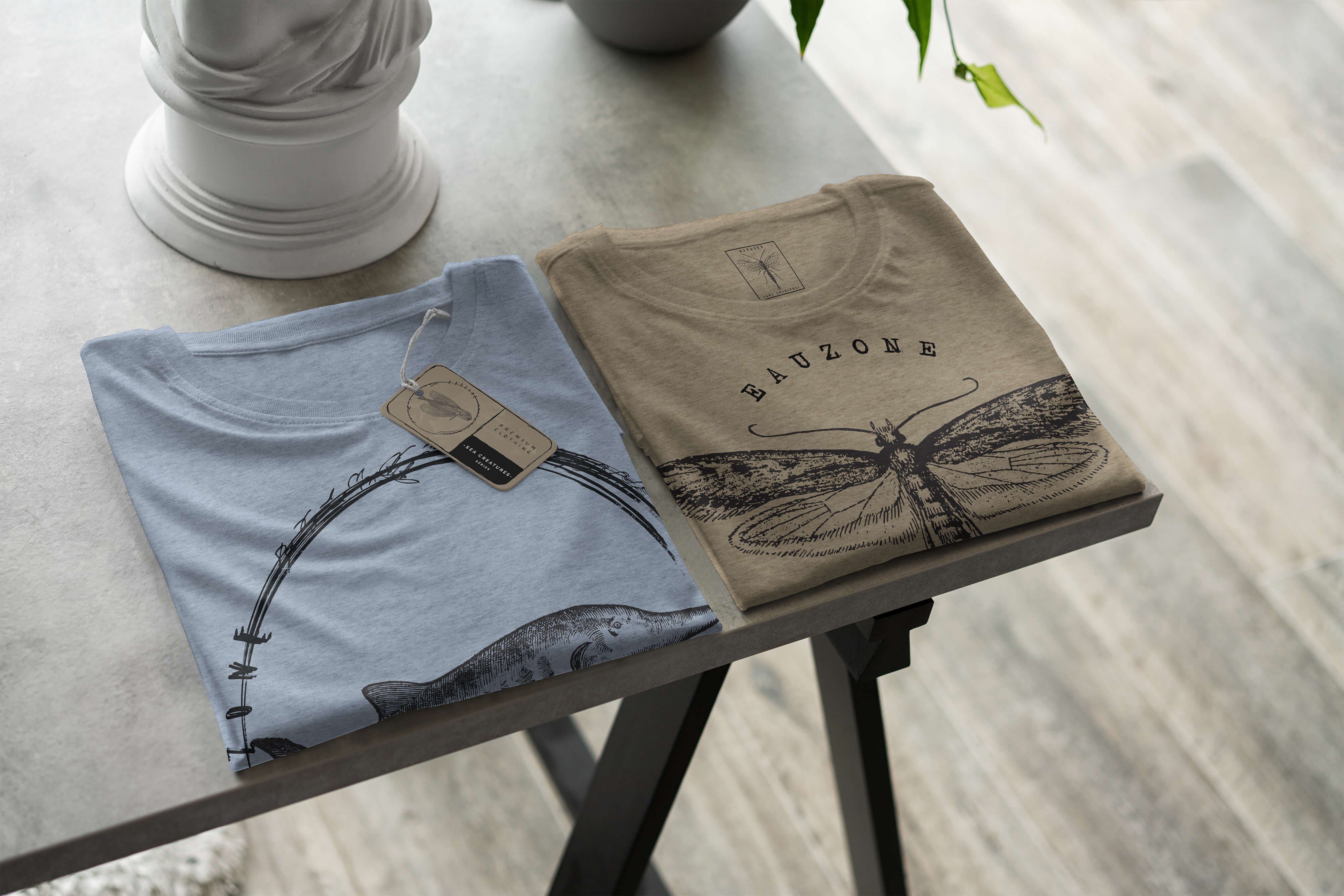 Sinus Art T-Shirt feine - Denim Fische Stonewash Sea Schnitt Tiefsee 090 Serie: Struktur Sea und T-Shirt / sportlicher Creatures