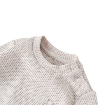 biorganic Schlafanzug Shirt & Hose Baby Set Nature In Waffle für Jungen und Mädchen Unisex (Pyjama-Set, 2 tlg., Langarmshirt + Hose) Waffle-Struktur, 100% Bio-Baumwolle, GOTS-zertifiziert