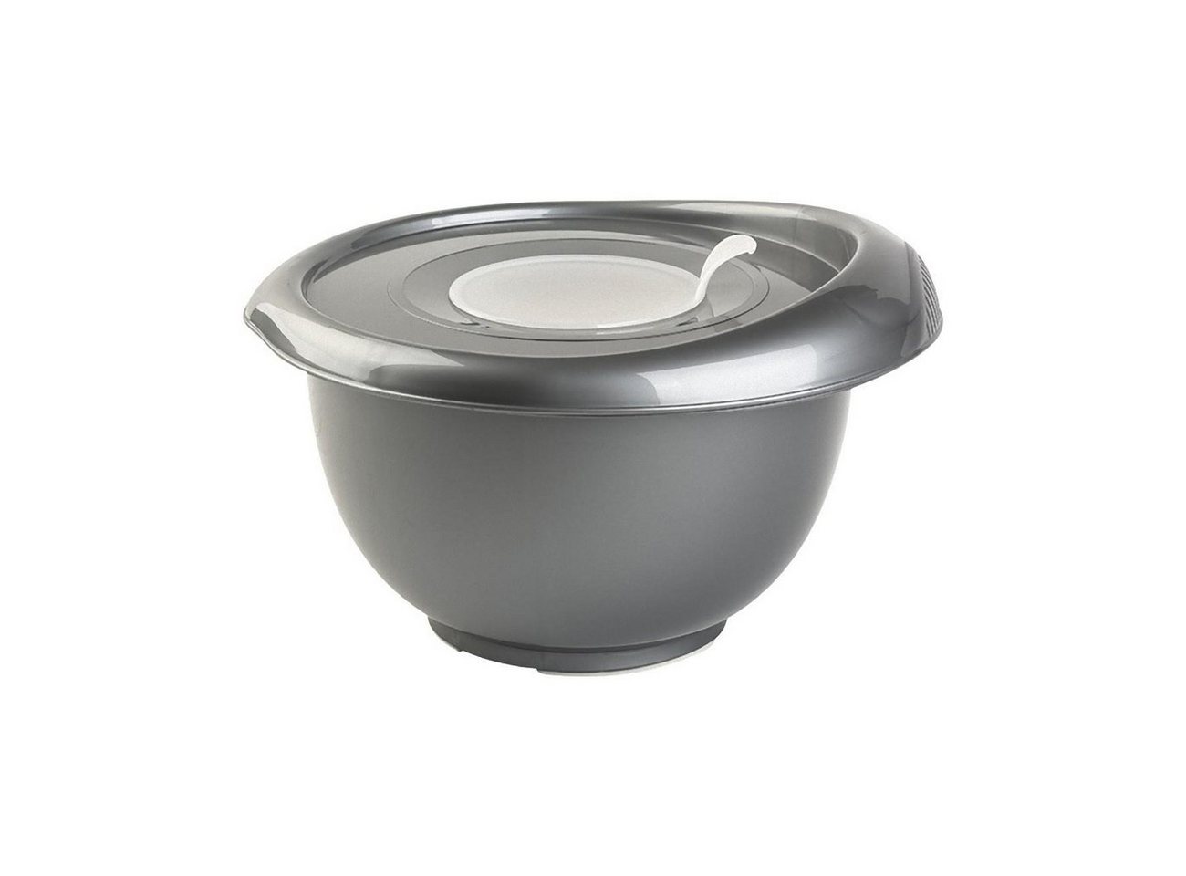 Engelland Rührschüssel Back-/Rührschüssel mit zweigeteiltem Deckel, Kunststoff, (Vorteils-Set, 1-tlg), rutschfest, Einhandgriff, Ausgießer, BPA-frei, Ø 26 cm